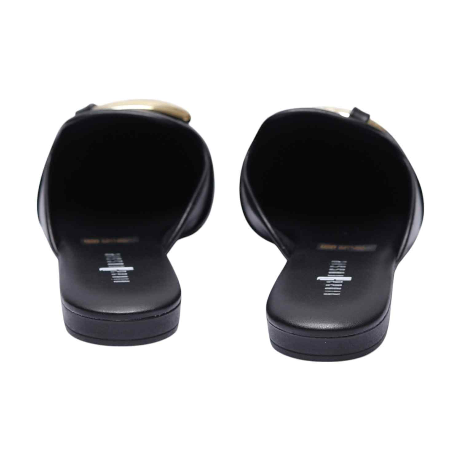 Black Mules with Metal Detailing for Women