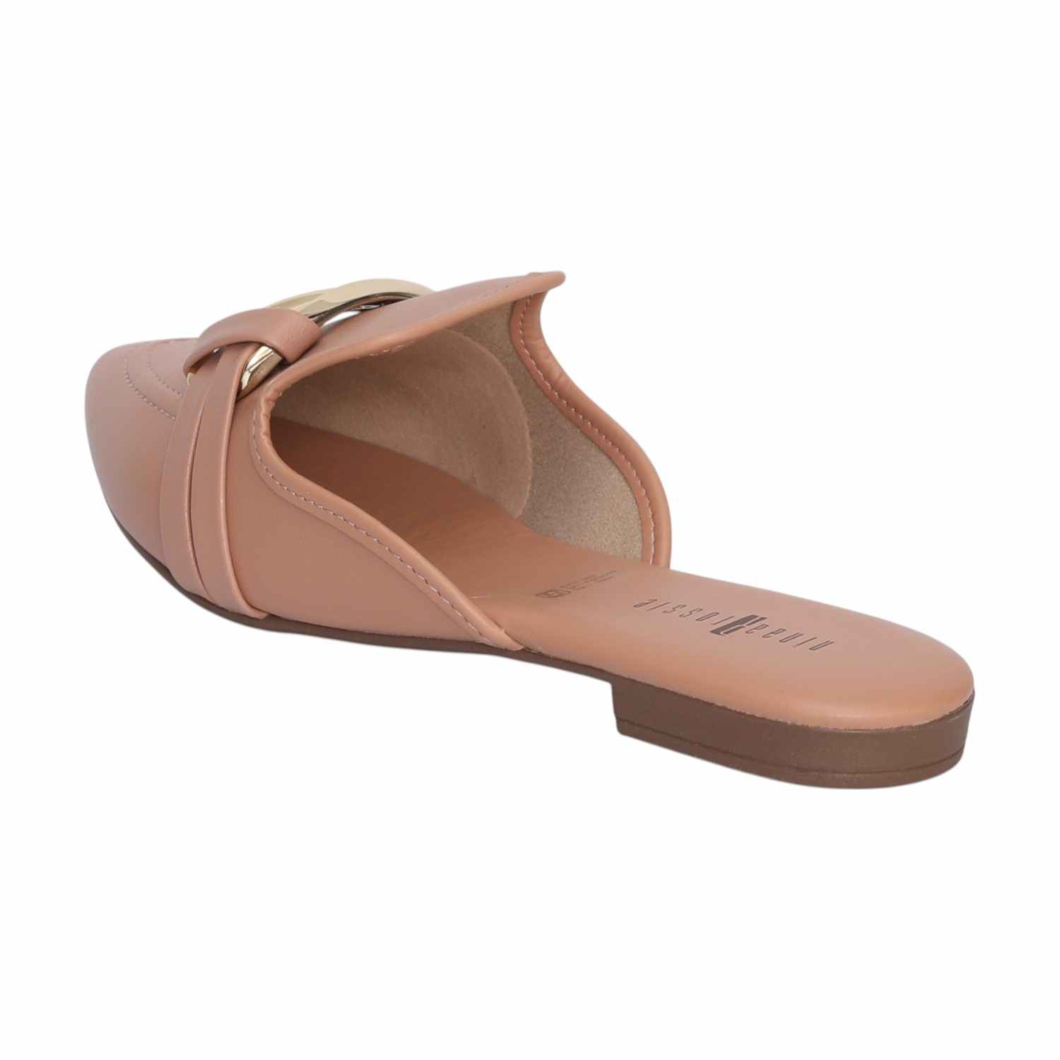 Tan Coloured Mules with Metal Detailing for Women