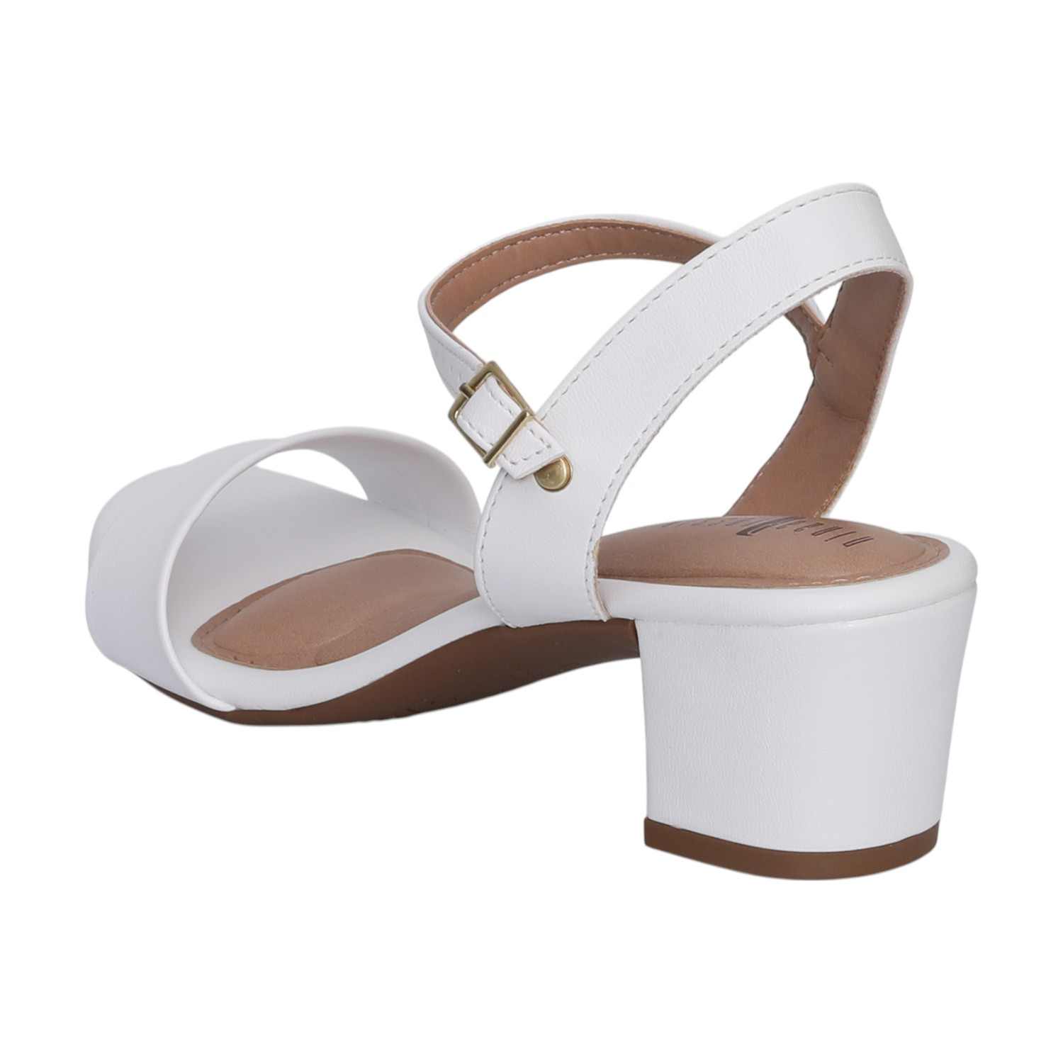 Classic White Block Heels for Women