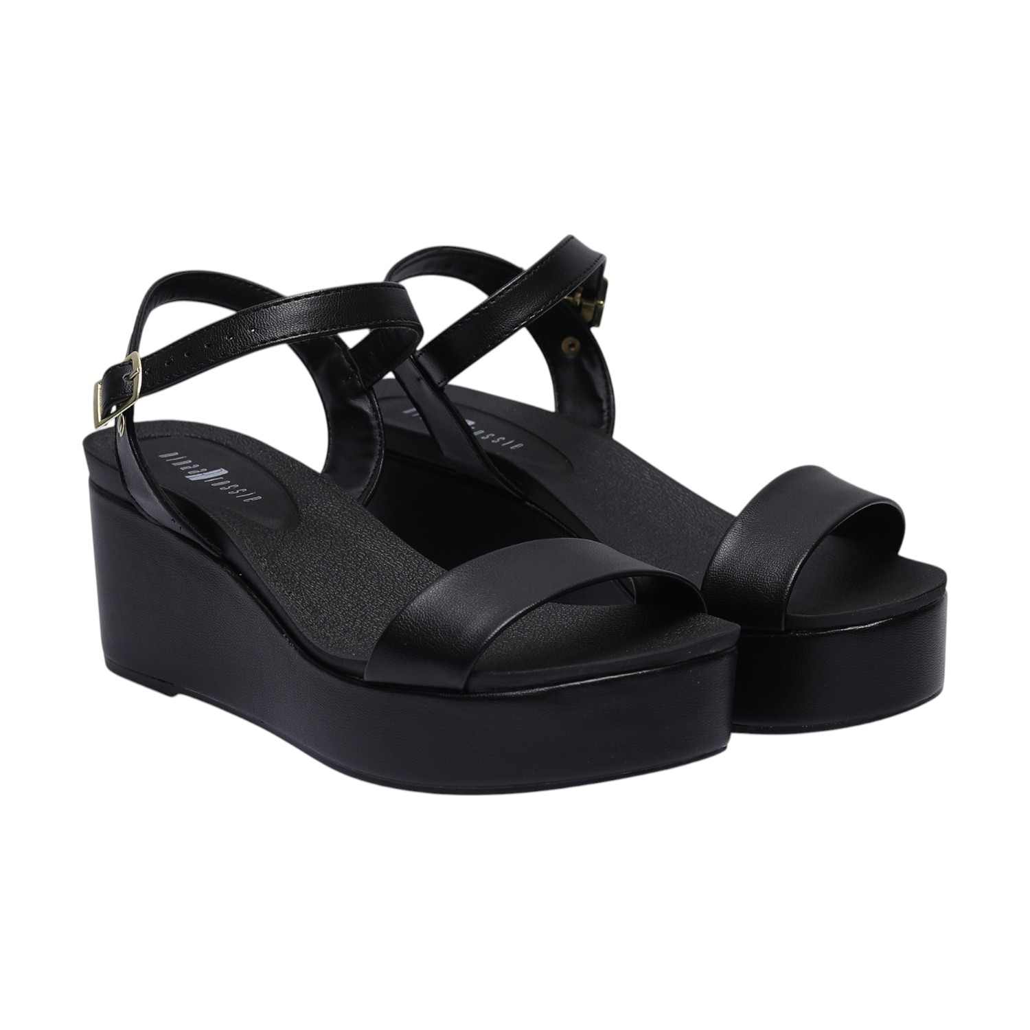 Women Classic Black High Wedges