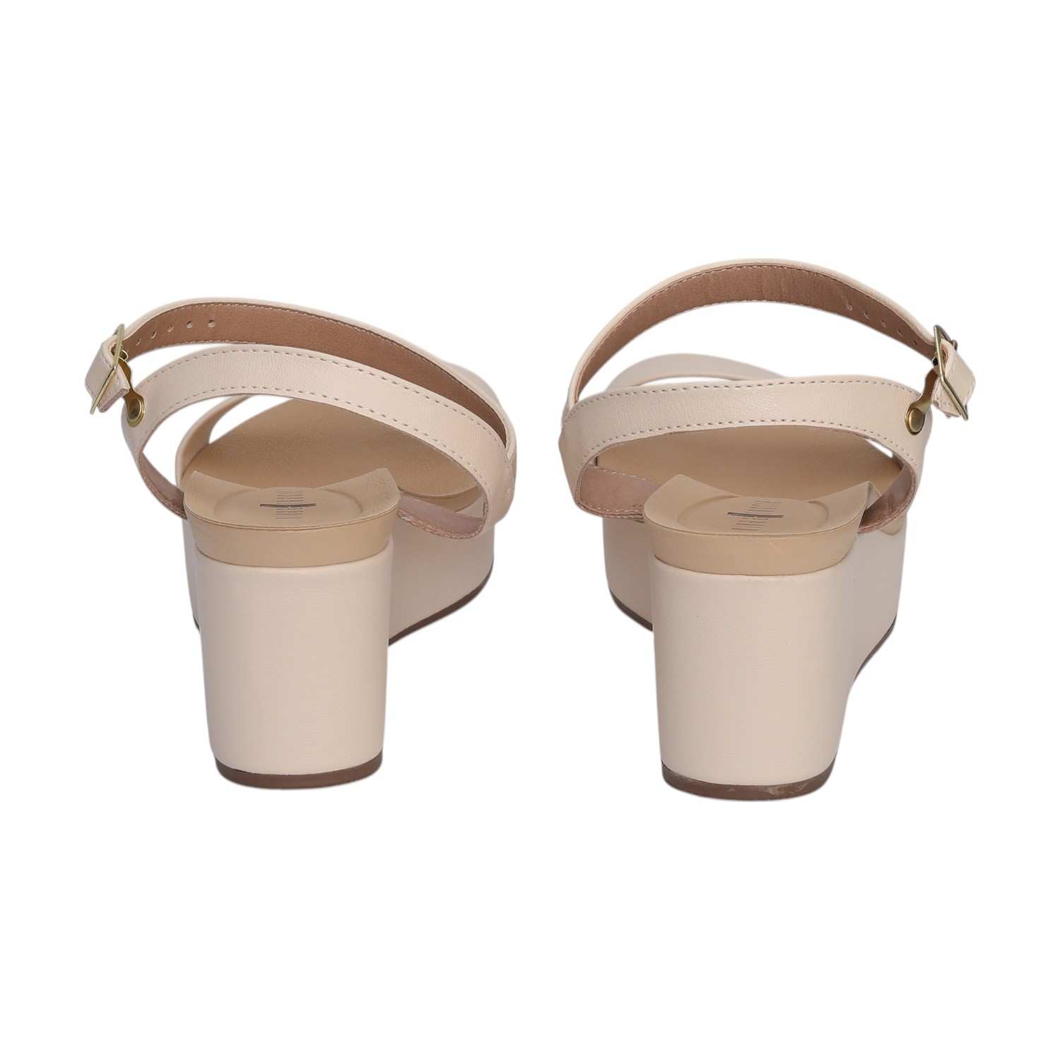 Women Minimalist Beige Wedge Platforms