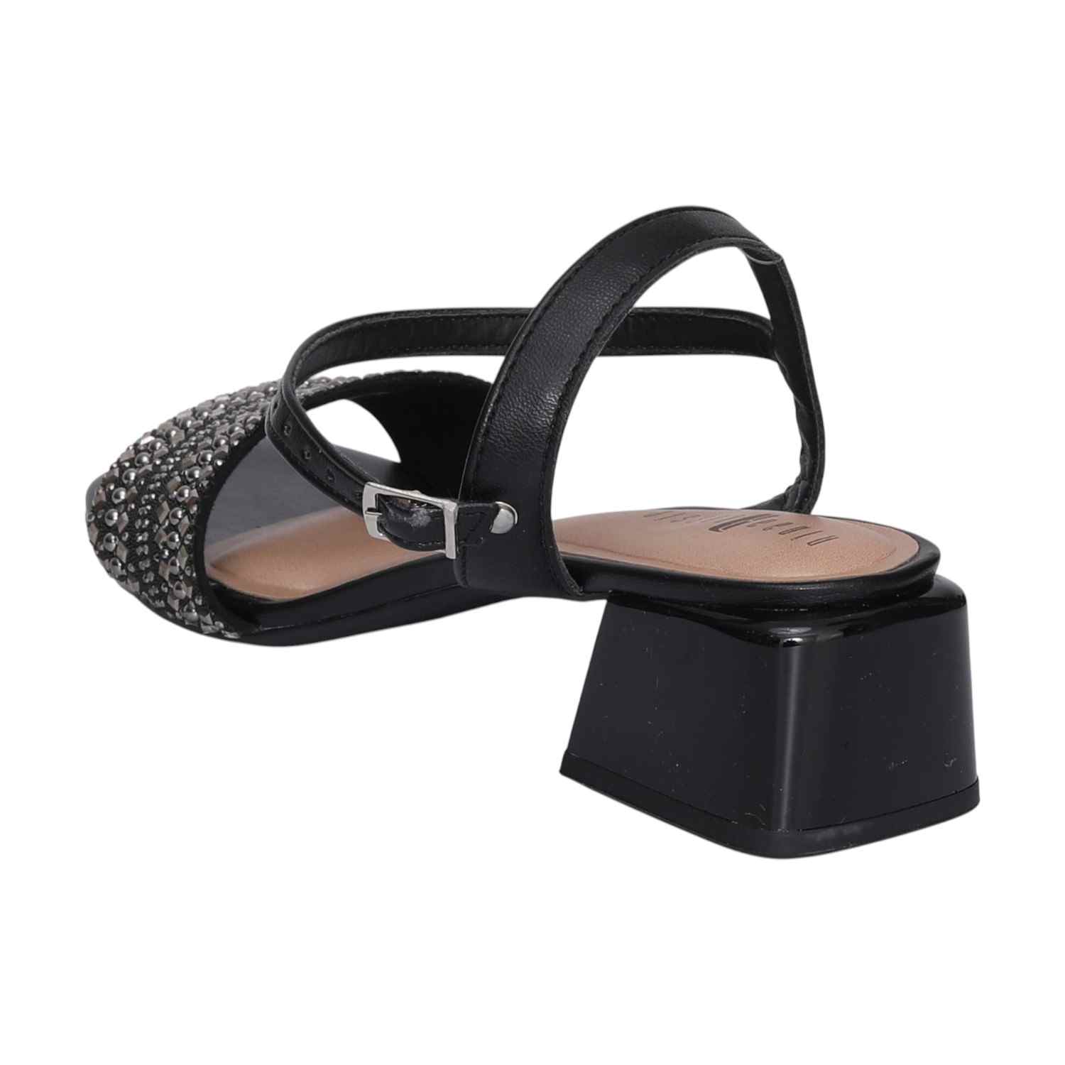 Women Sparkle Strap Black Sandals