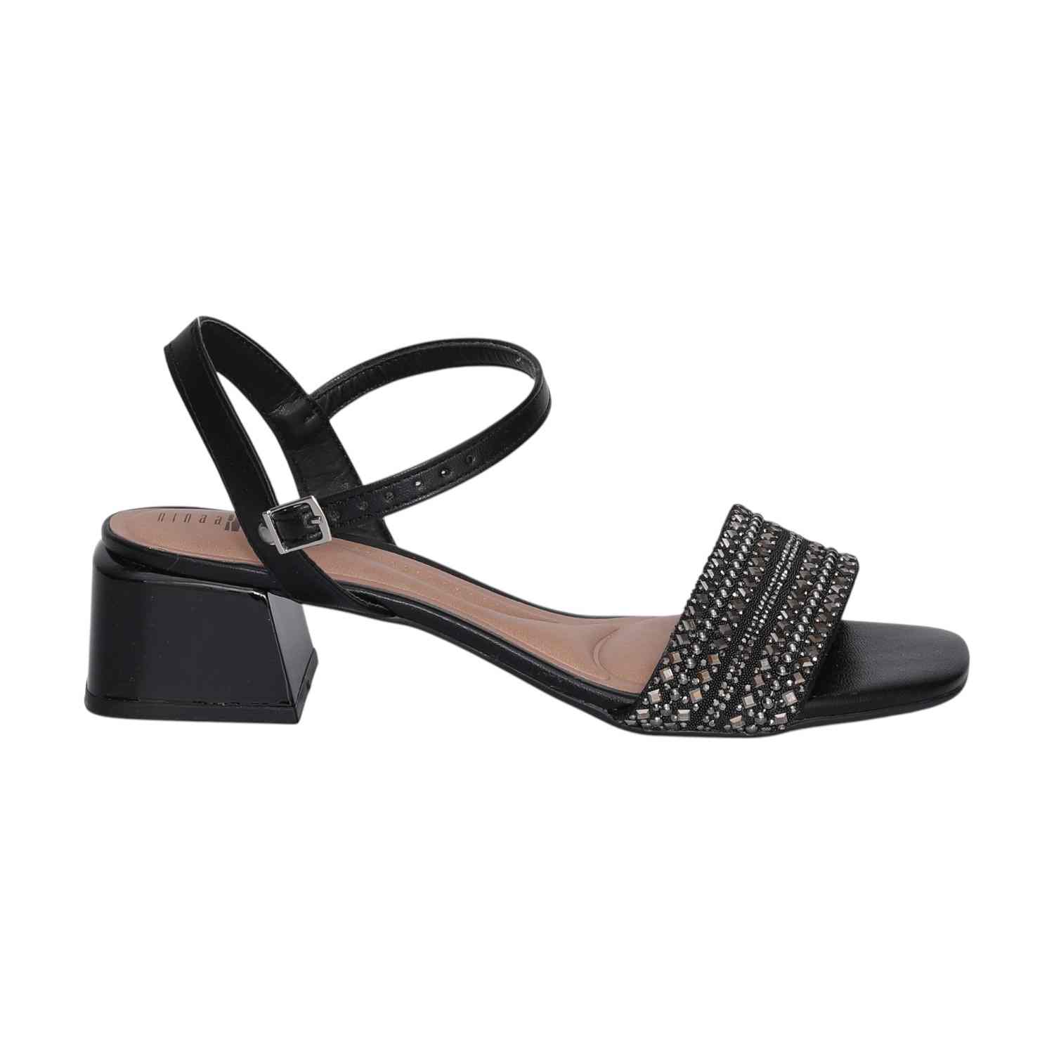 Women Sparkle Strap Black Sandals