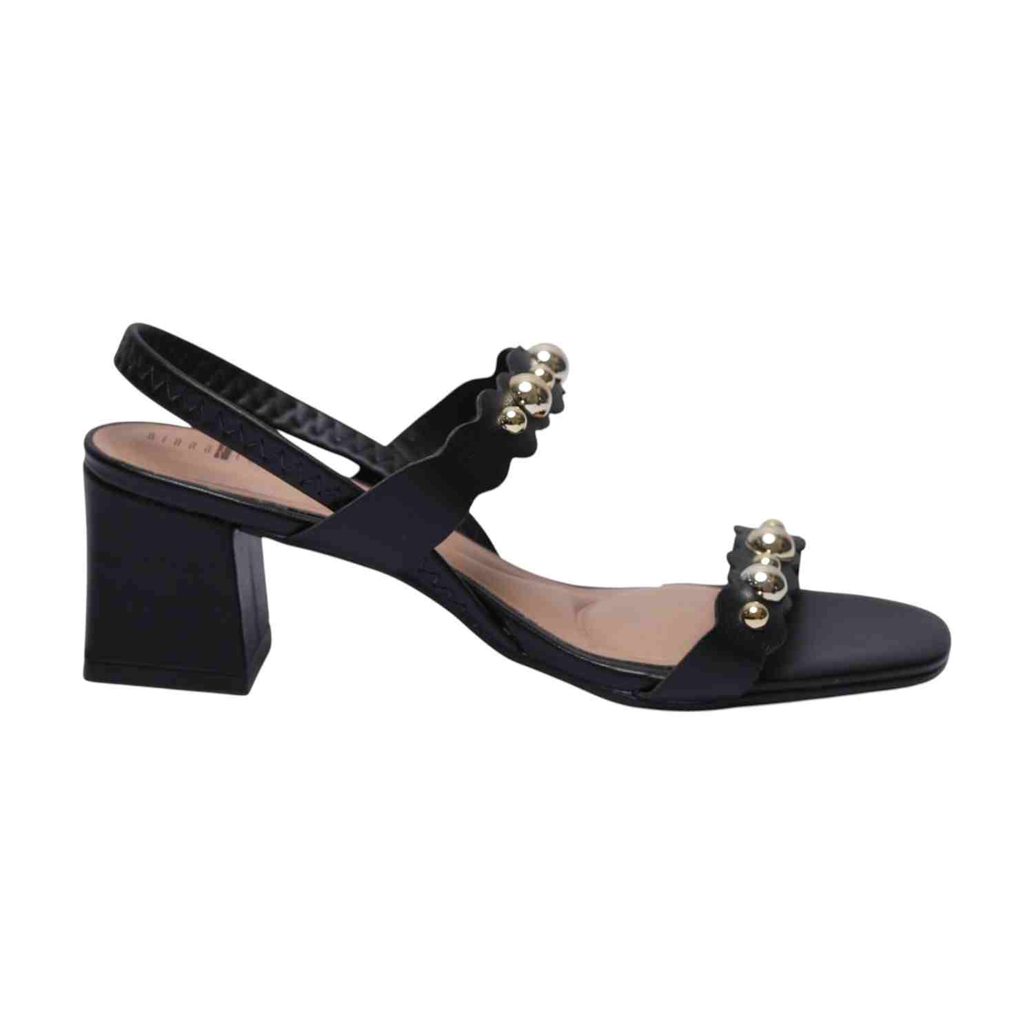 Black Heels with Gold Detailing for Women