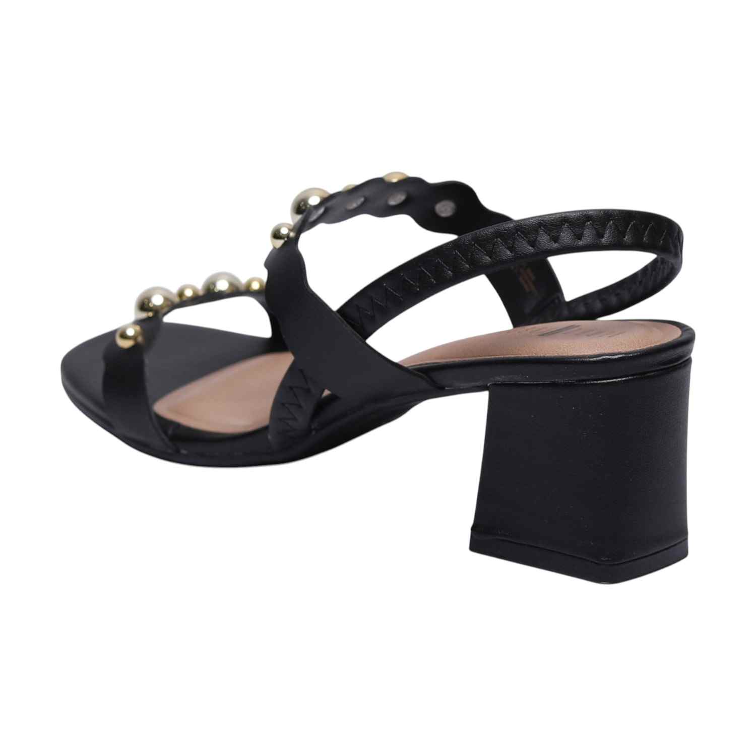 Black Heels with Gold Detailing for Women