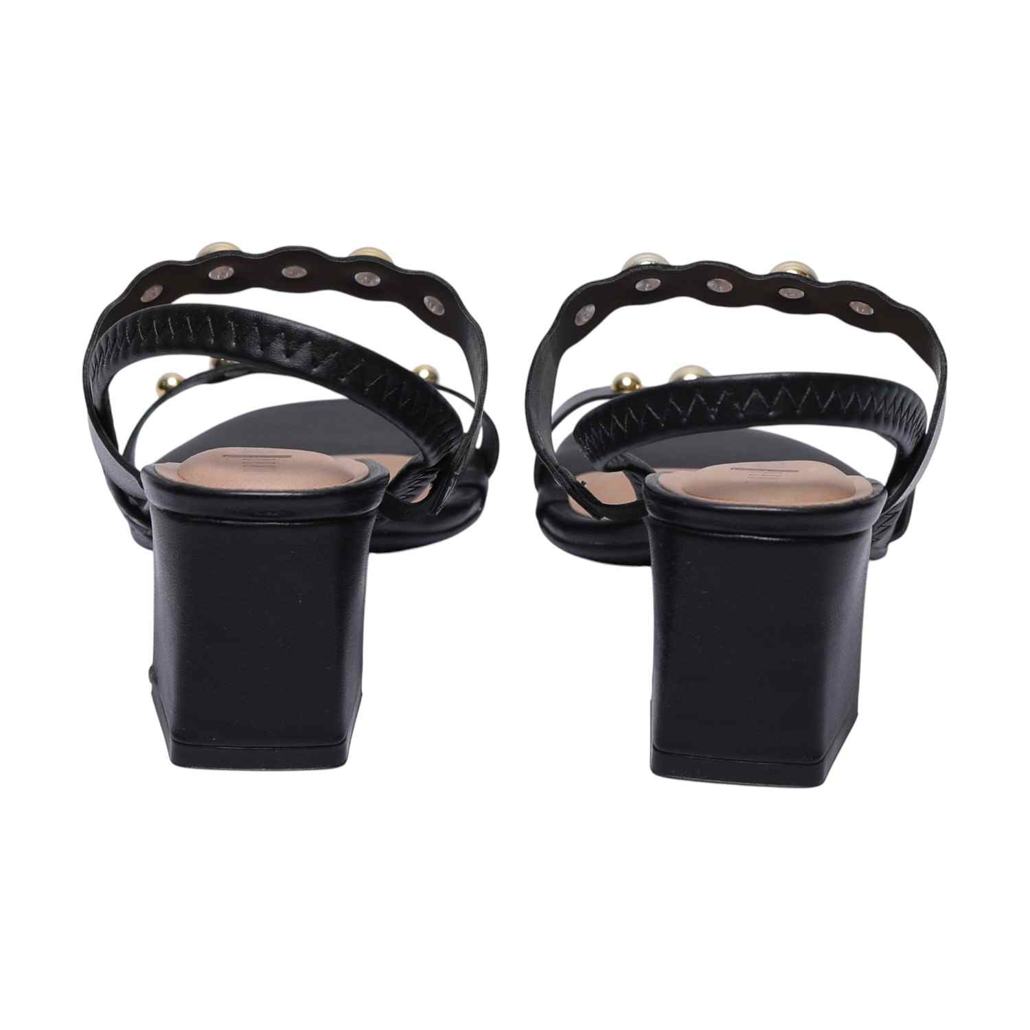 Black Heels with Gold Detailing for Women