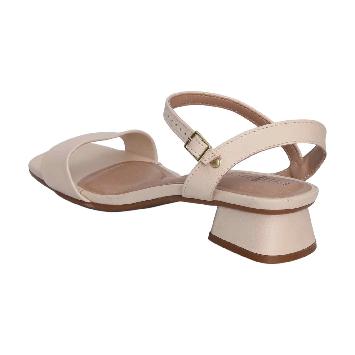 Cream Heeled Sandals for Women