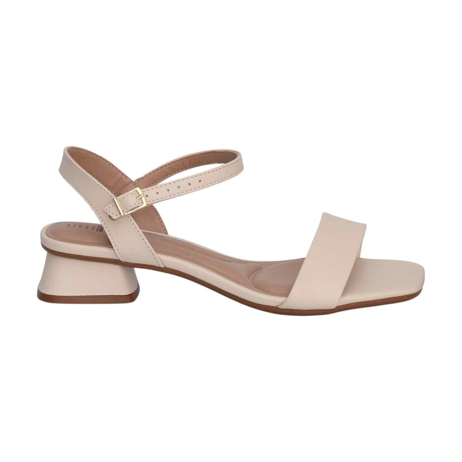Cream Heeled Sandals for Women