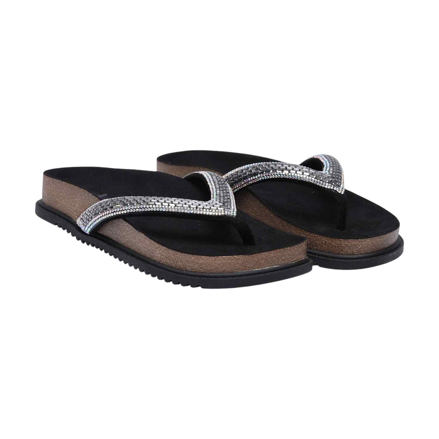 Women Sparkle Platform Thongs