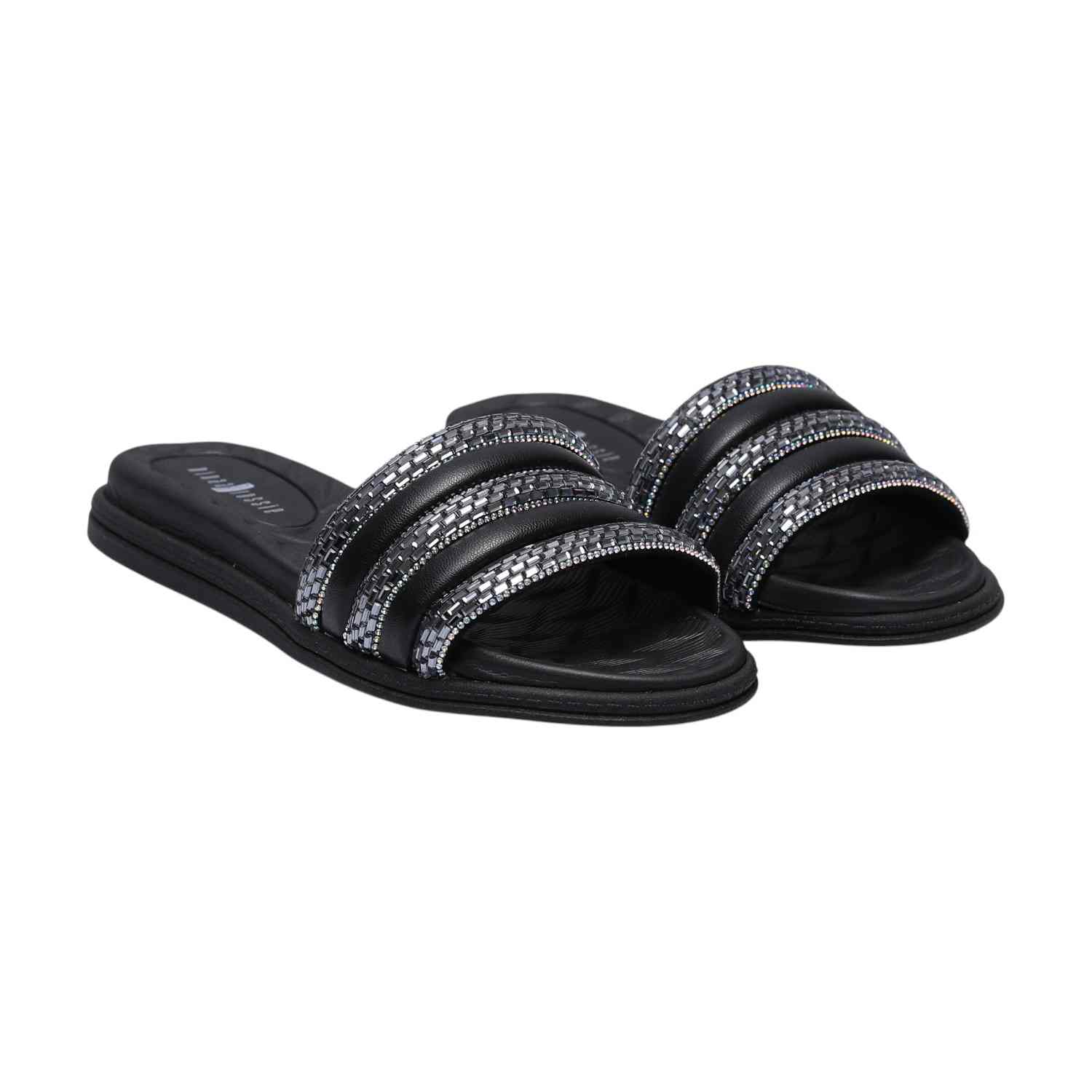 Black Flats with Embellishments