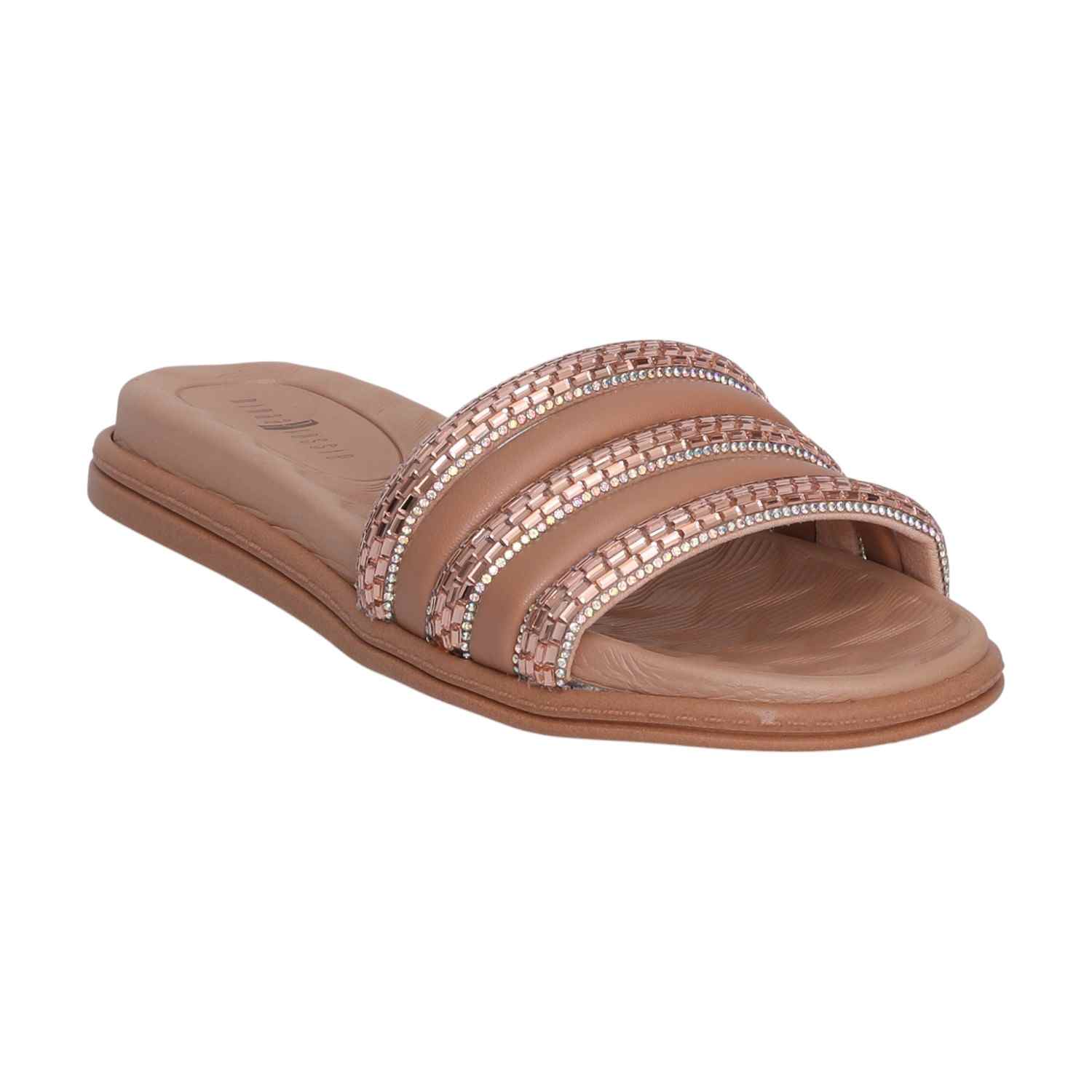 Tan Coloured Flats with Embellishments