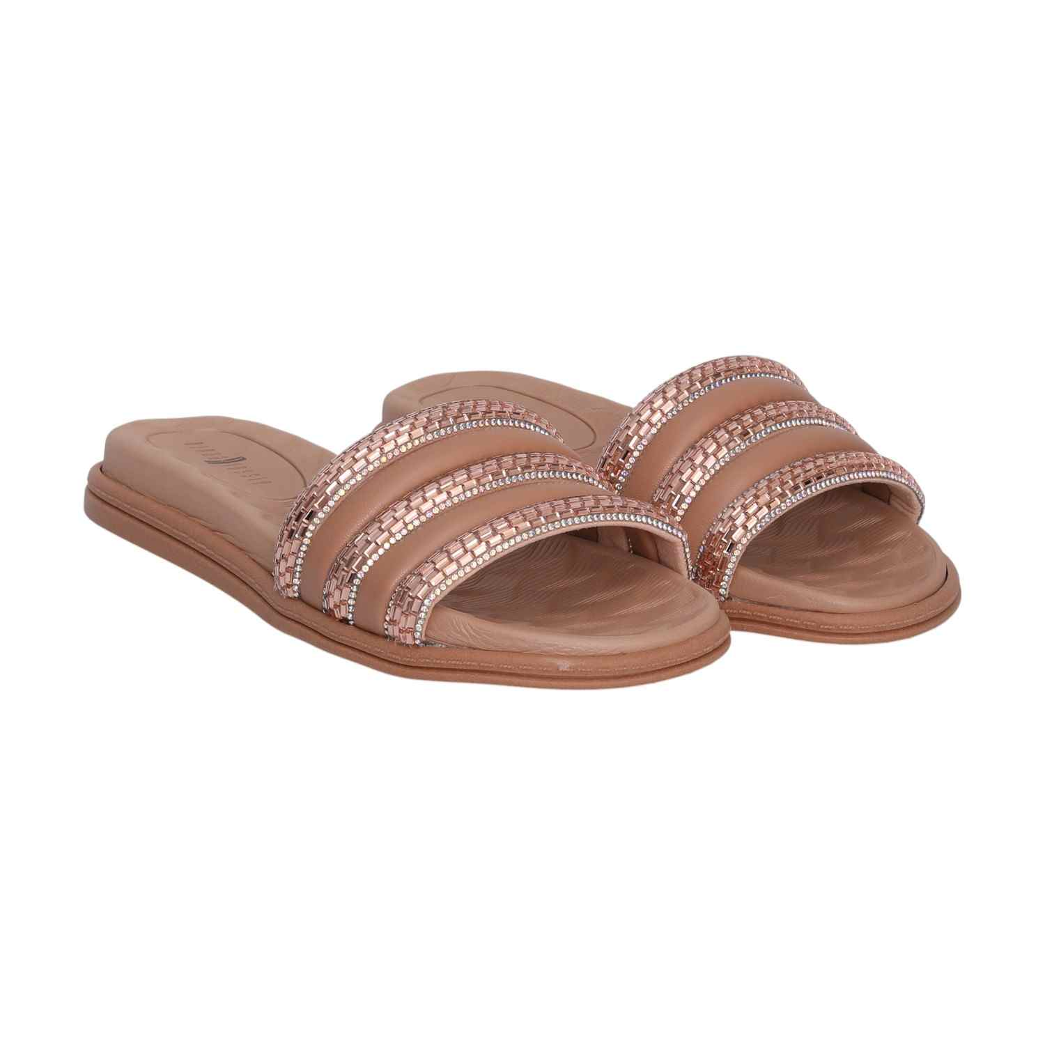 Tan Coloured Flats with Embellishments