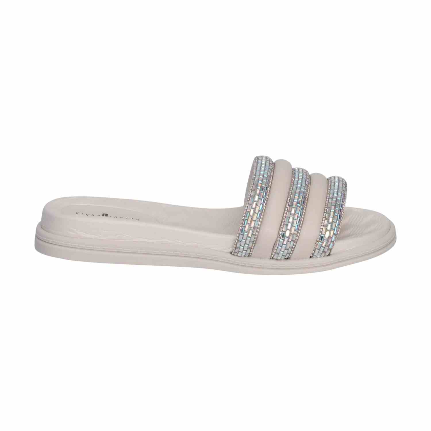 Silver Coloured Flats with Embellishments