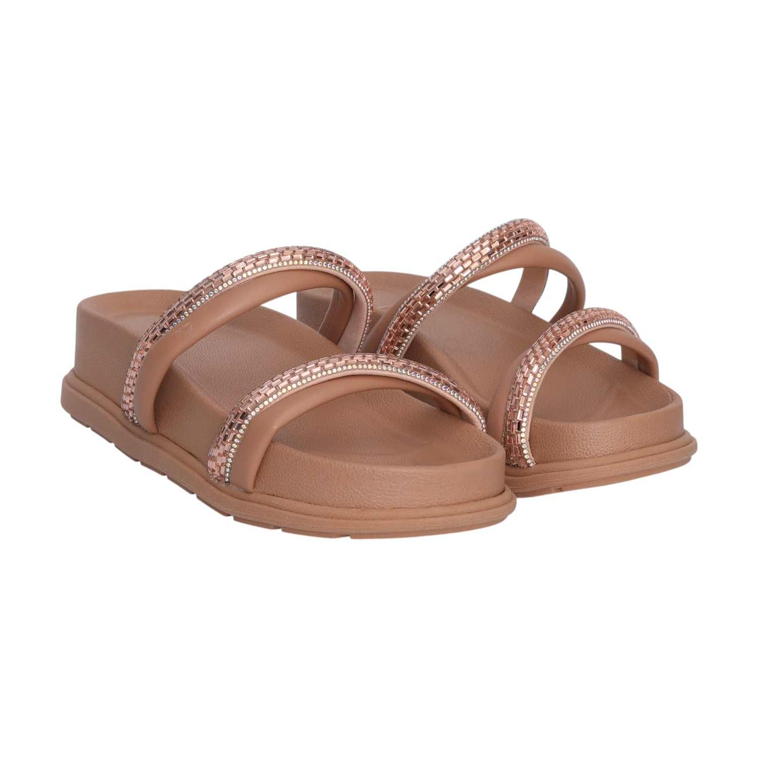 Women Nude Color Slides with Stone Detailing