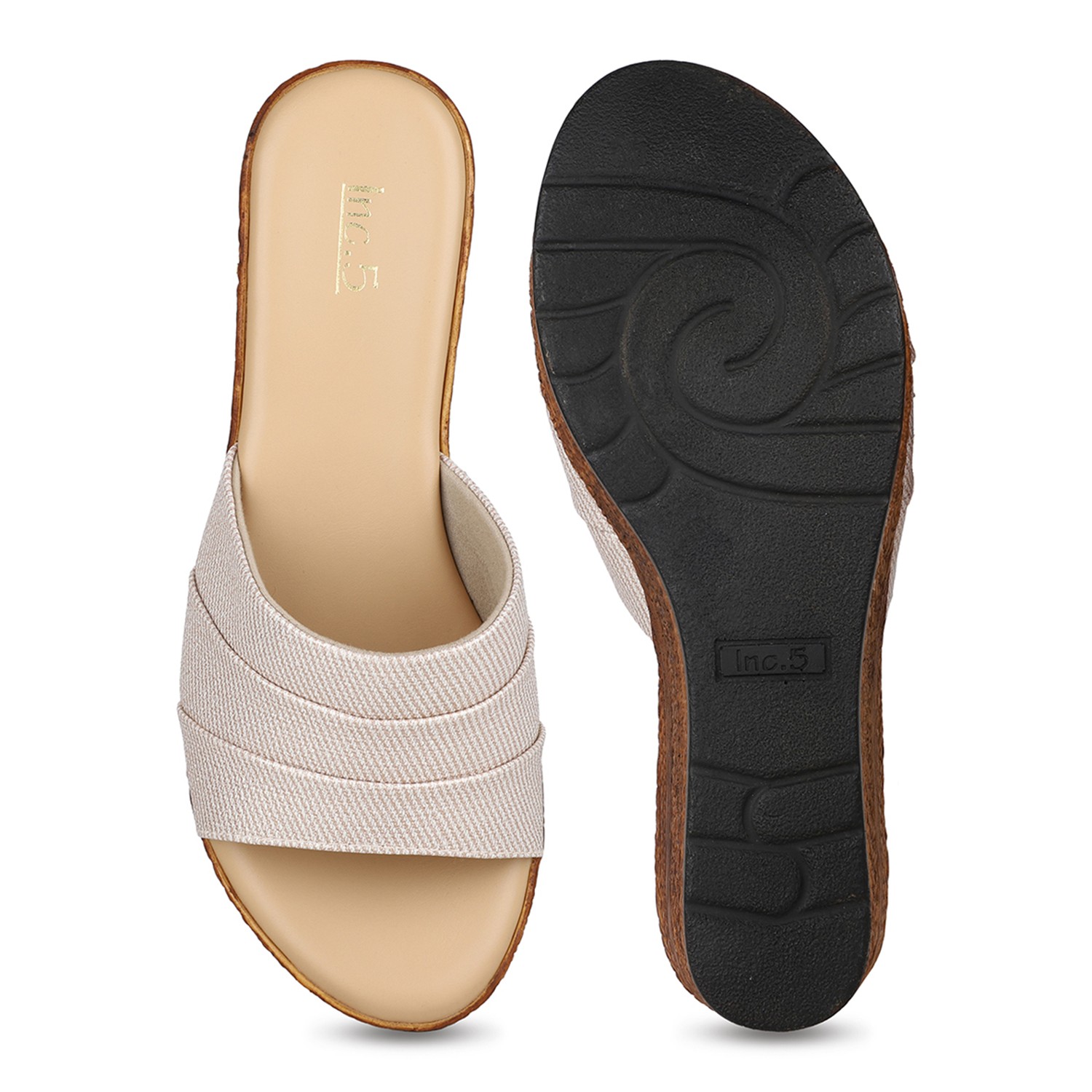 Inc.5 Women White Party Wear Solid Wedges