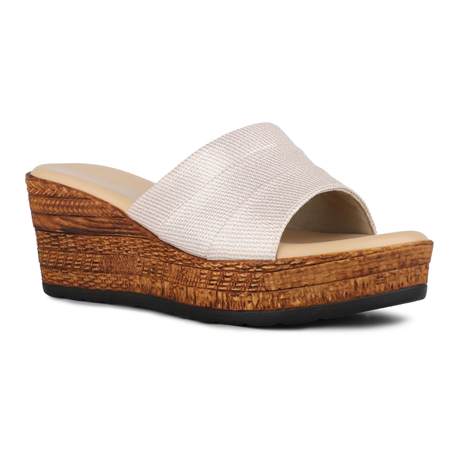 Inc.5 Women White Party Wear Solid Wedges