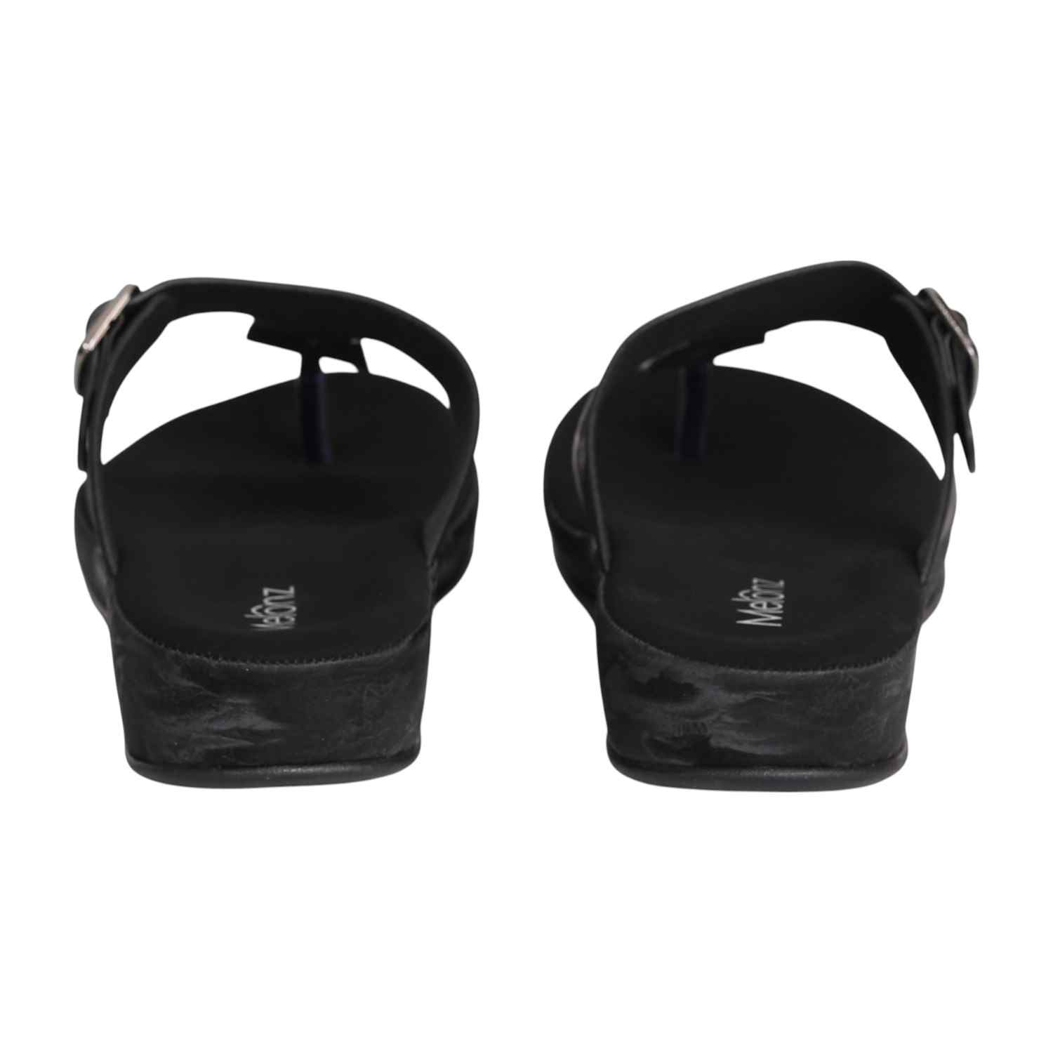 Women Black Marble Comfort Thong sandal