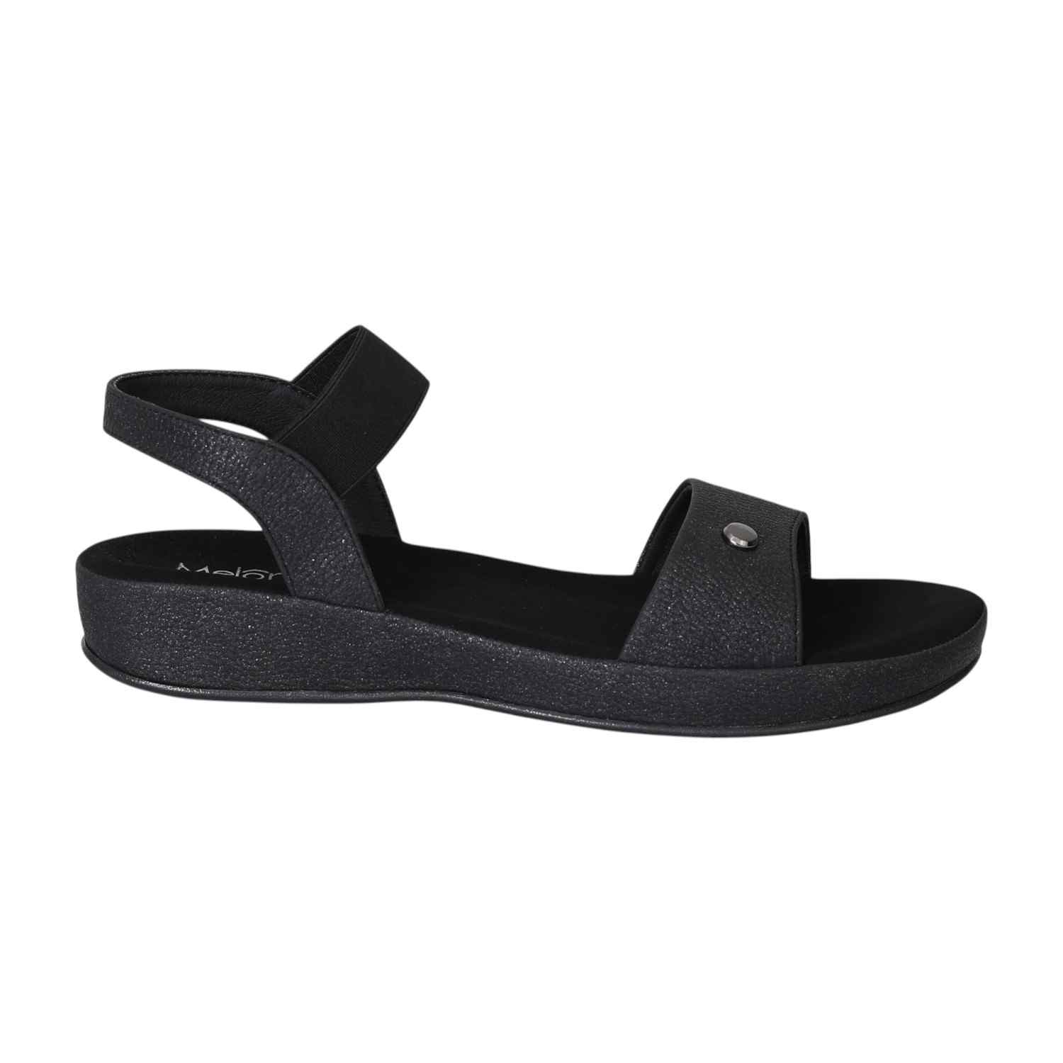 Black Luxe Glide Sandals for Women