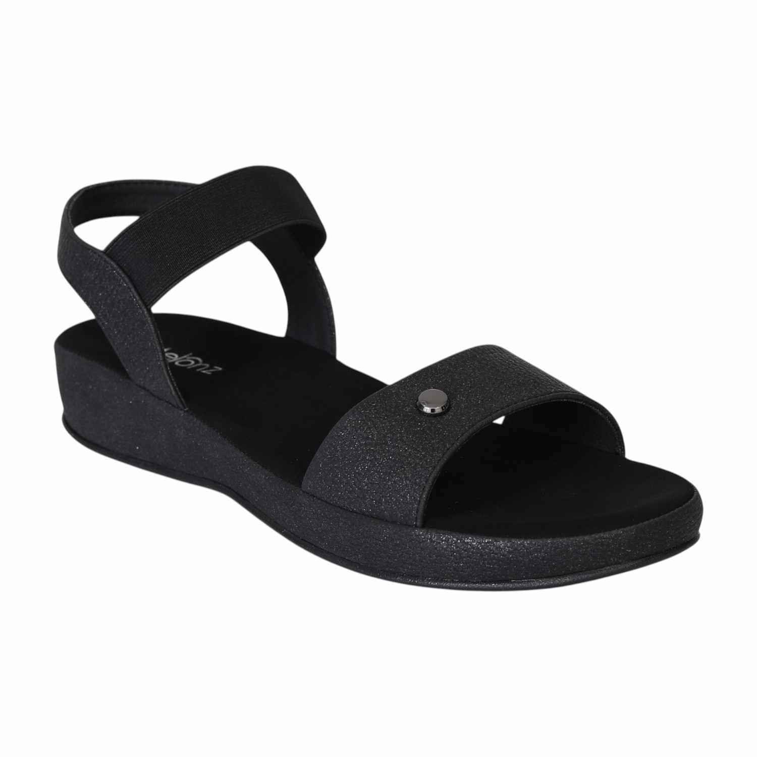 Black Luxe Glide Sandals for Women