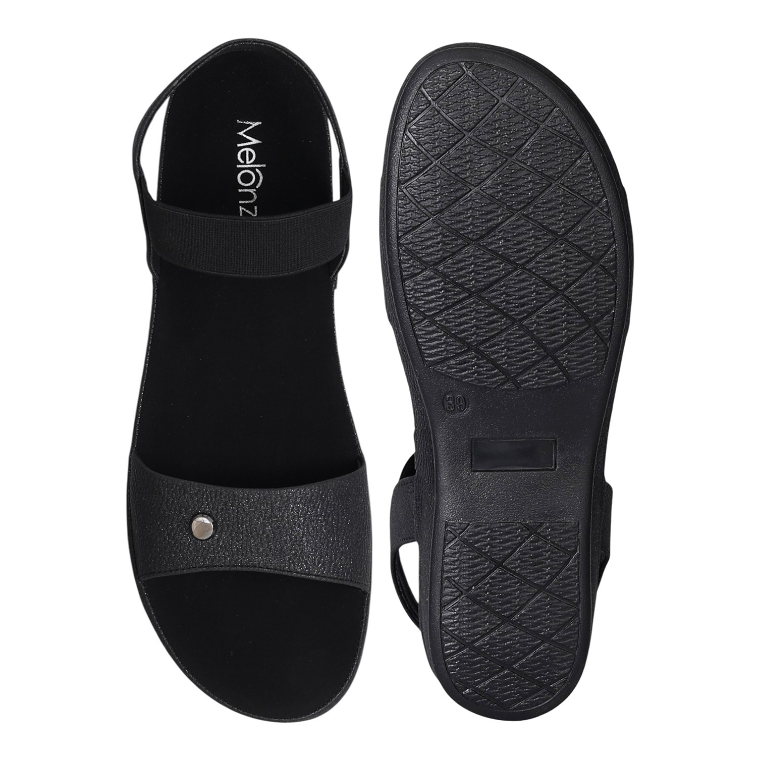 Black Luxe Glide Sandals for Women