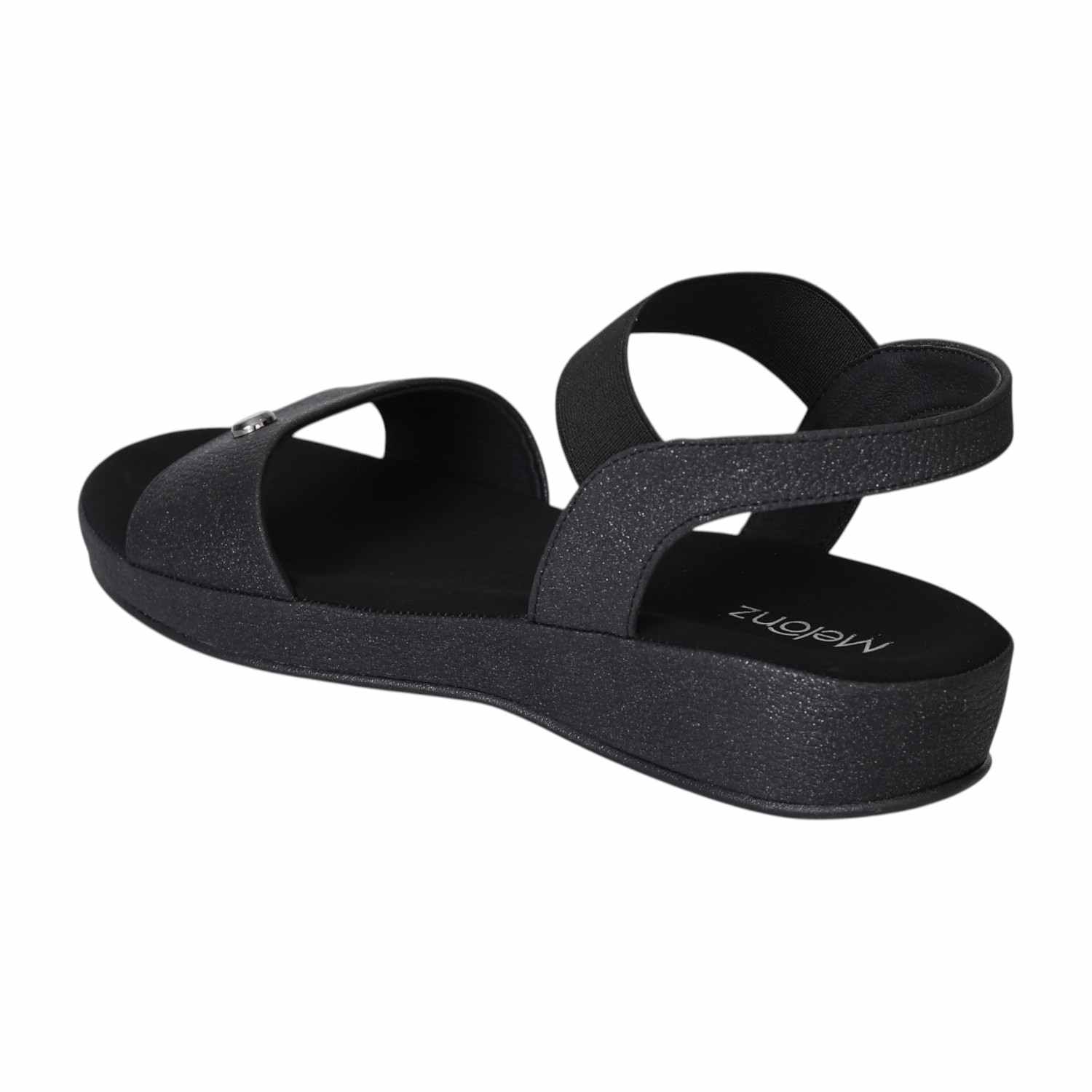 Black Luxe Glide Sandals for Women