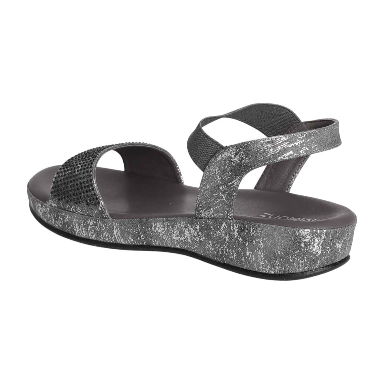 Women Grey Sparkle Ankle Strap Sandal
