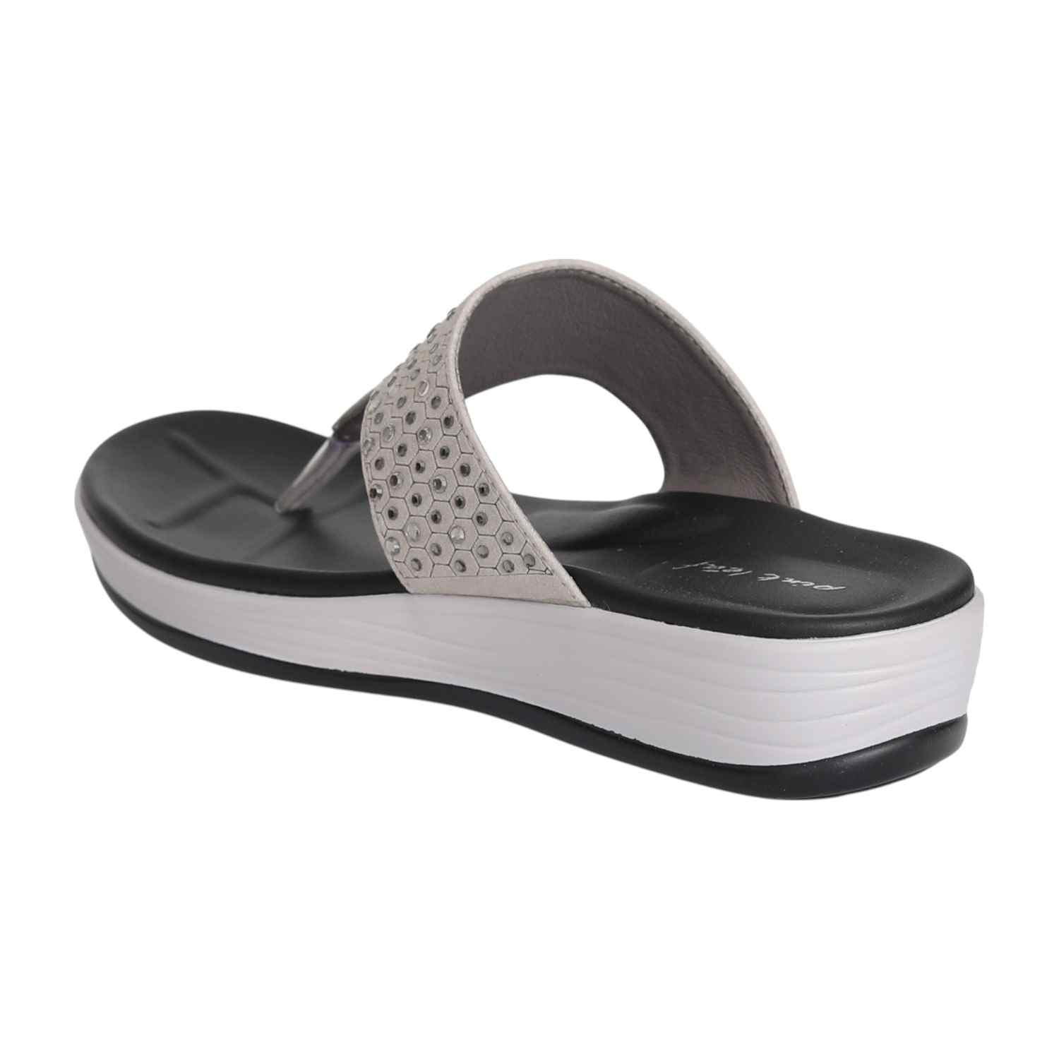 Women's Diamond Hex Glam Wedge Thong Sandal
