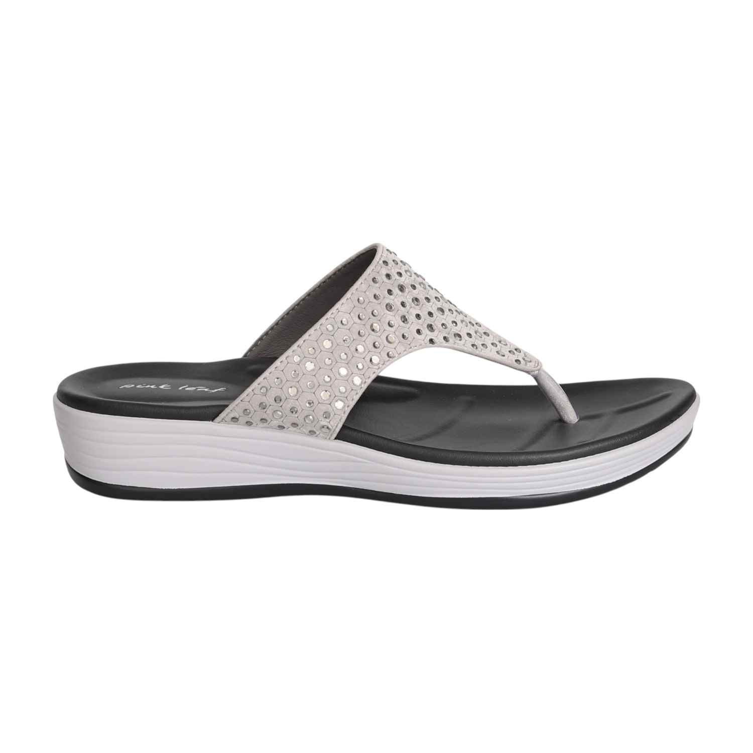 Women's Diamond Hex Glam Wedge Thong Sandal