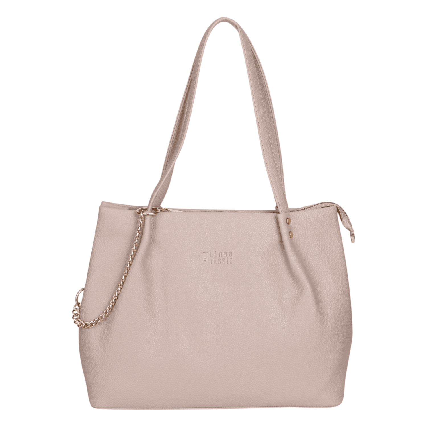Ninaa Rossie Pink Faux Leather Tote Bag