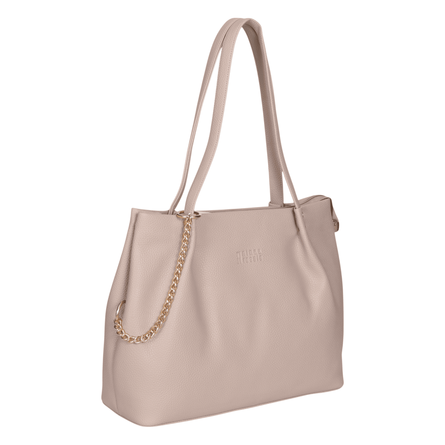 Ninaa Rossie Pink Faux Leather Tote Bag