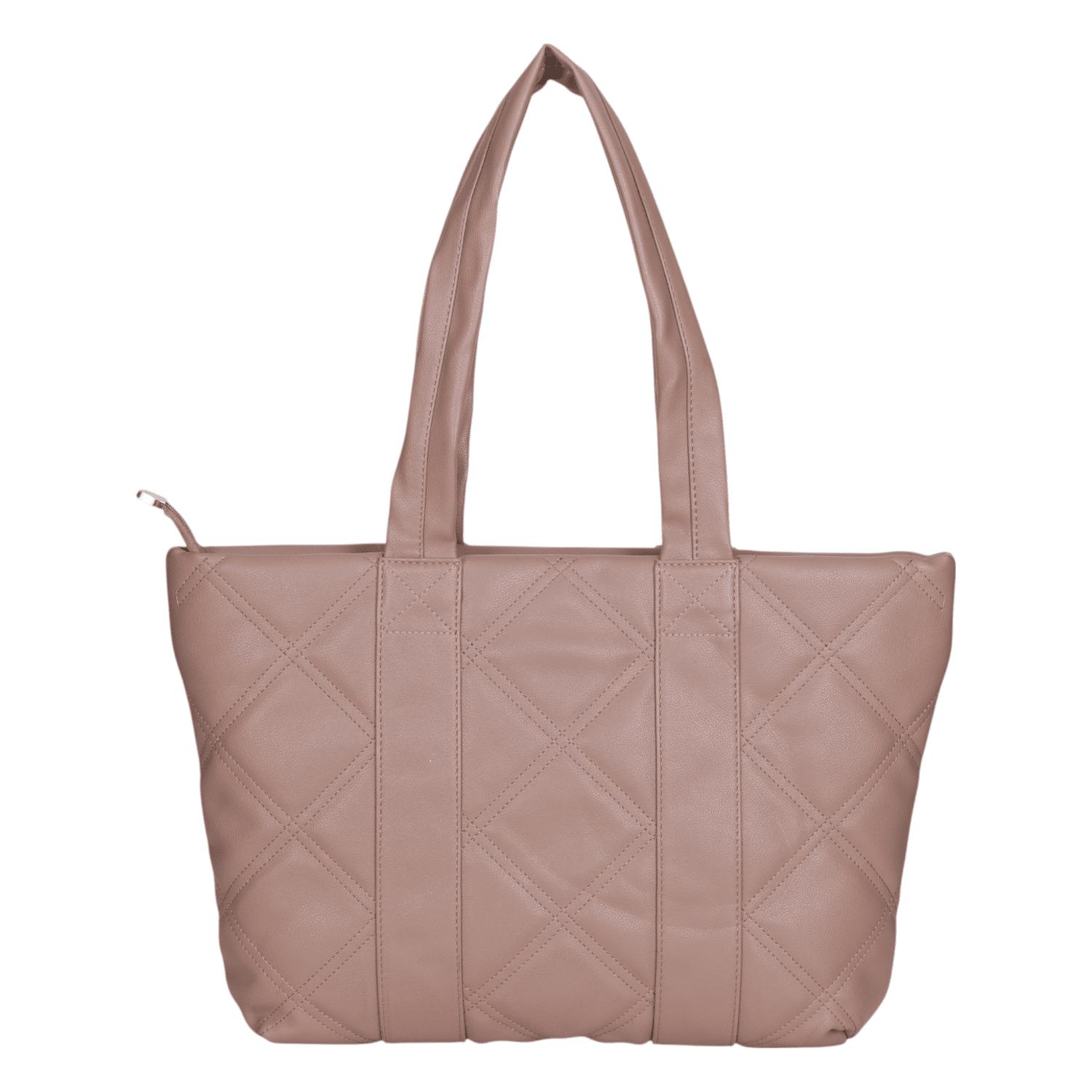 Ninaa Rossie Classic Beige Quilted Top-Zip Shoulder Tote