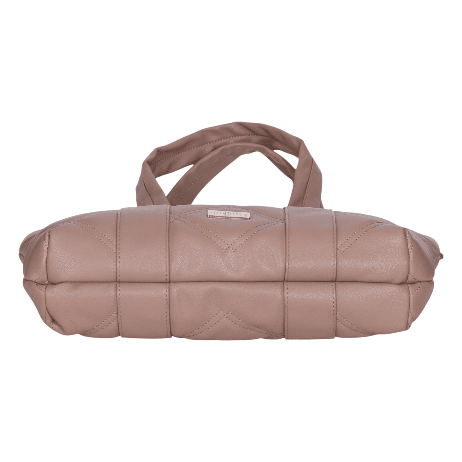 Ninaa Rossie Classic Beige Quilted Top-Zip Shoulder Tote