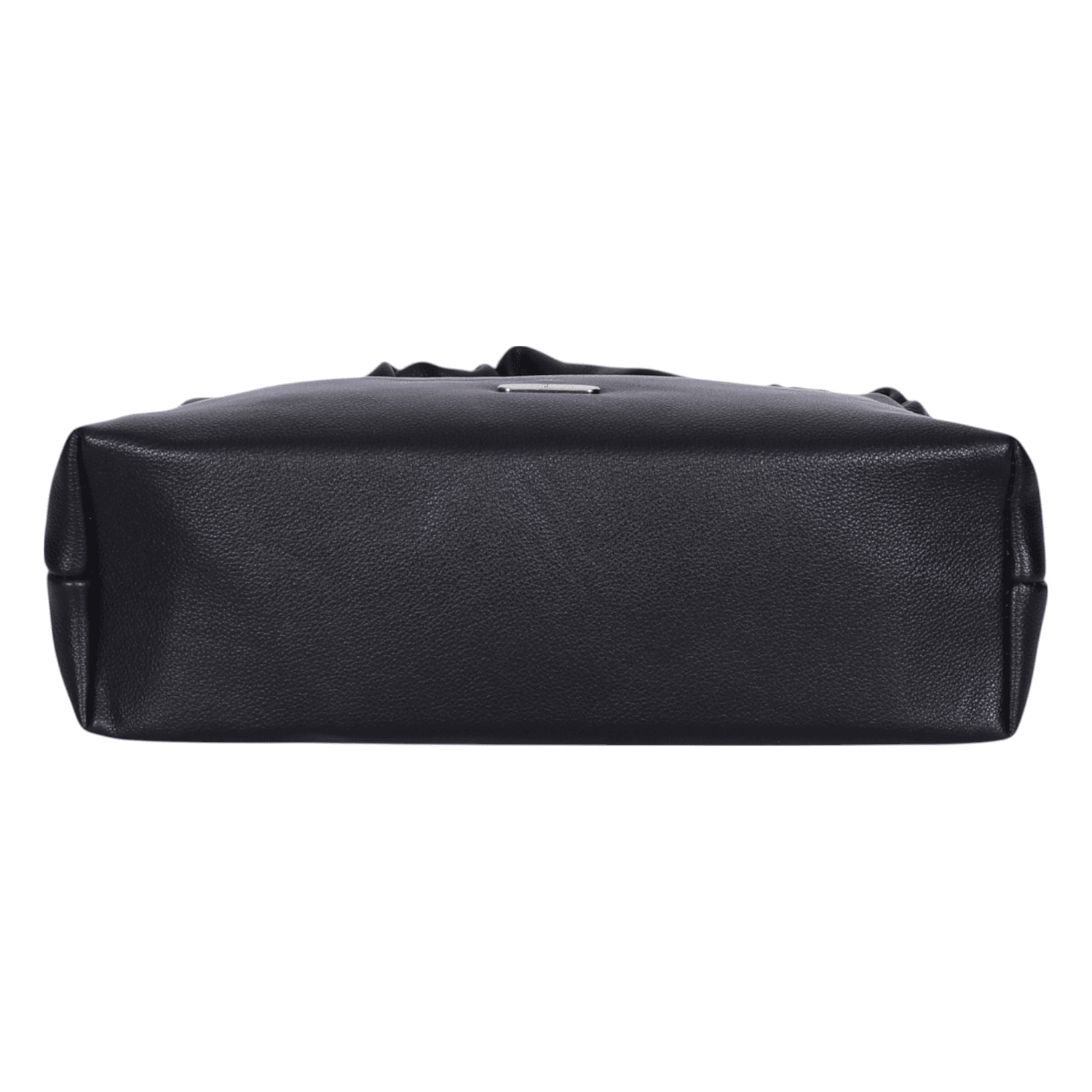 Ninaa Rossie Chic Black Ruched Handle Shoulder Bag with Detachable Strap