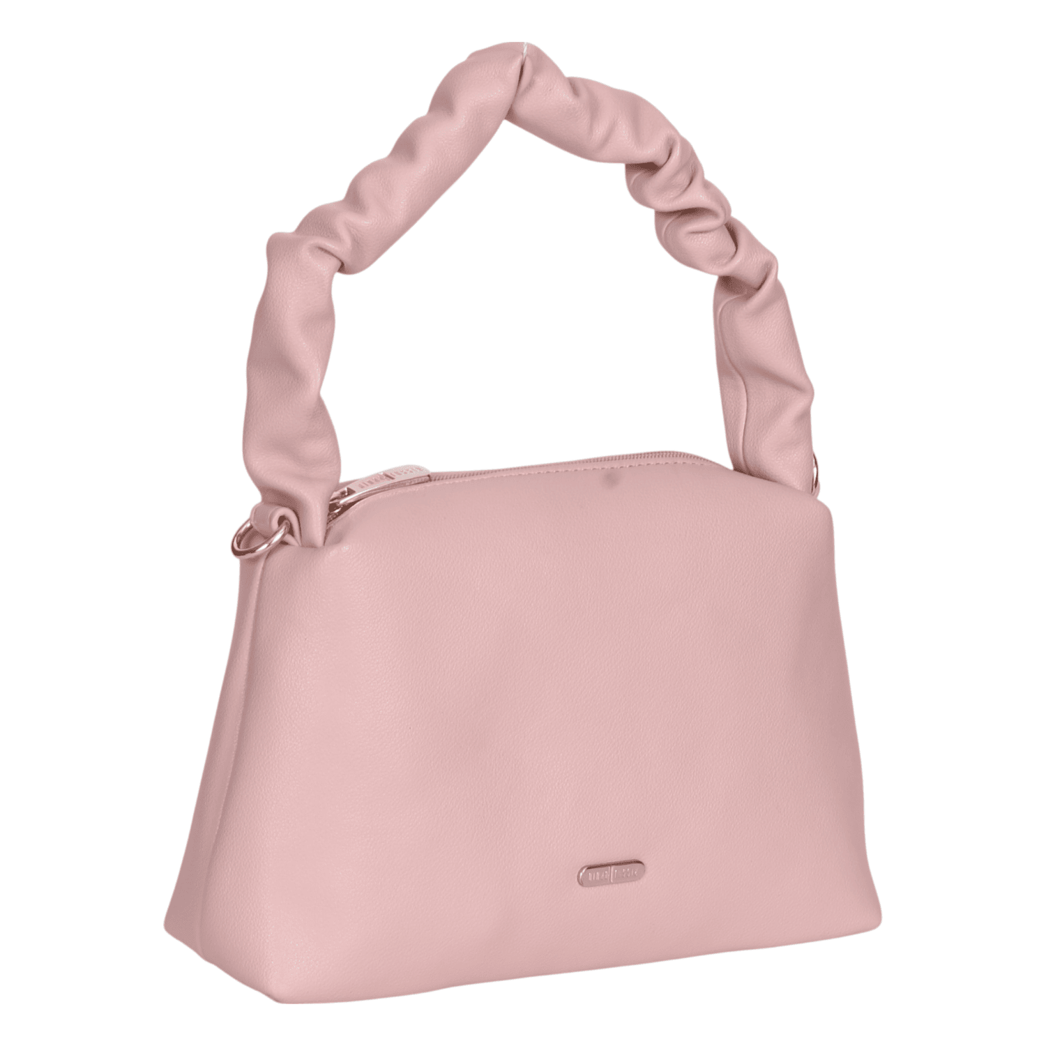 Ninaa Rossie Chic Pink Ruched Handle Shoulder Bag with Detachable Strap