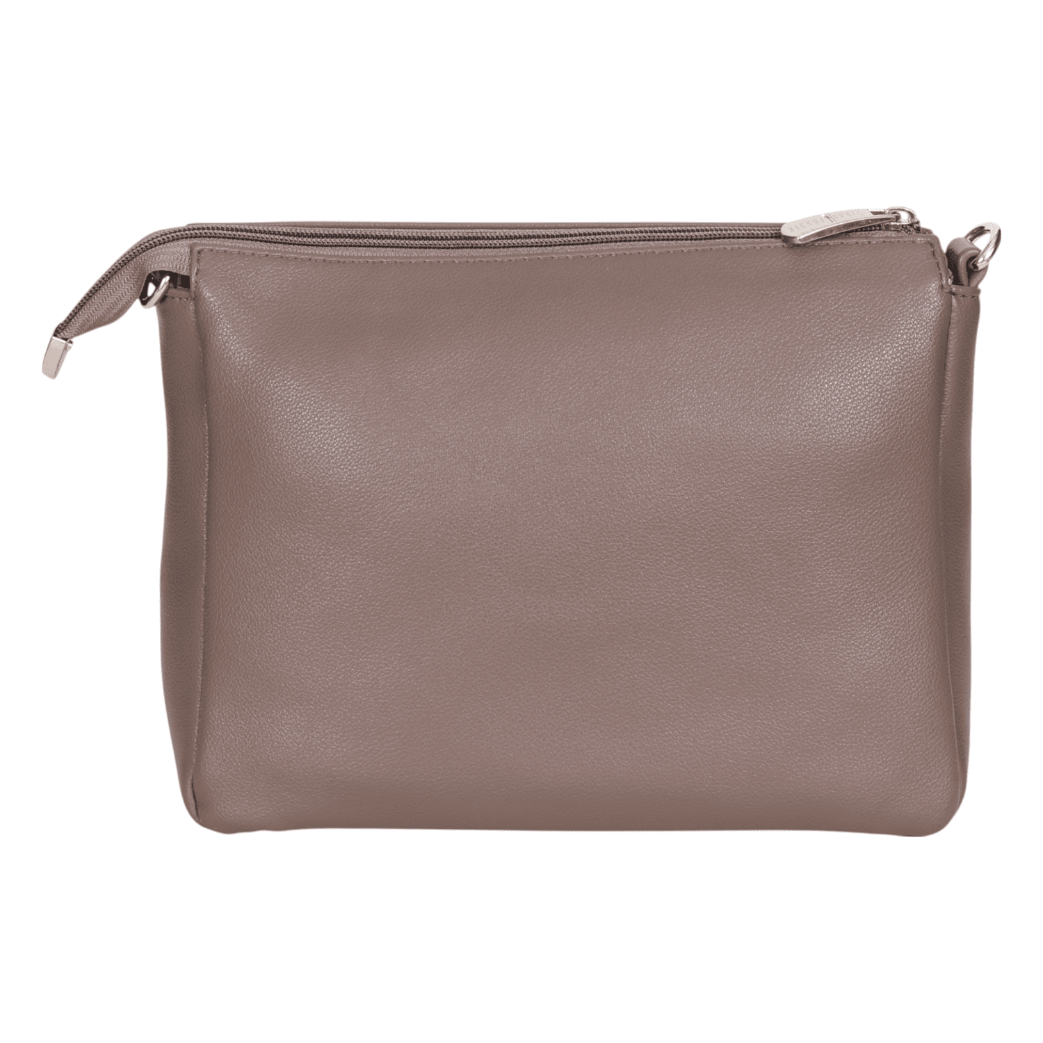 Ninaa Rossie Organized Brown Multi-Pocket Crossbody Bag with Detachable Strap