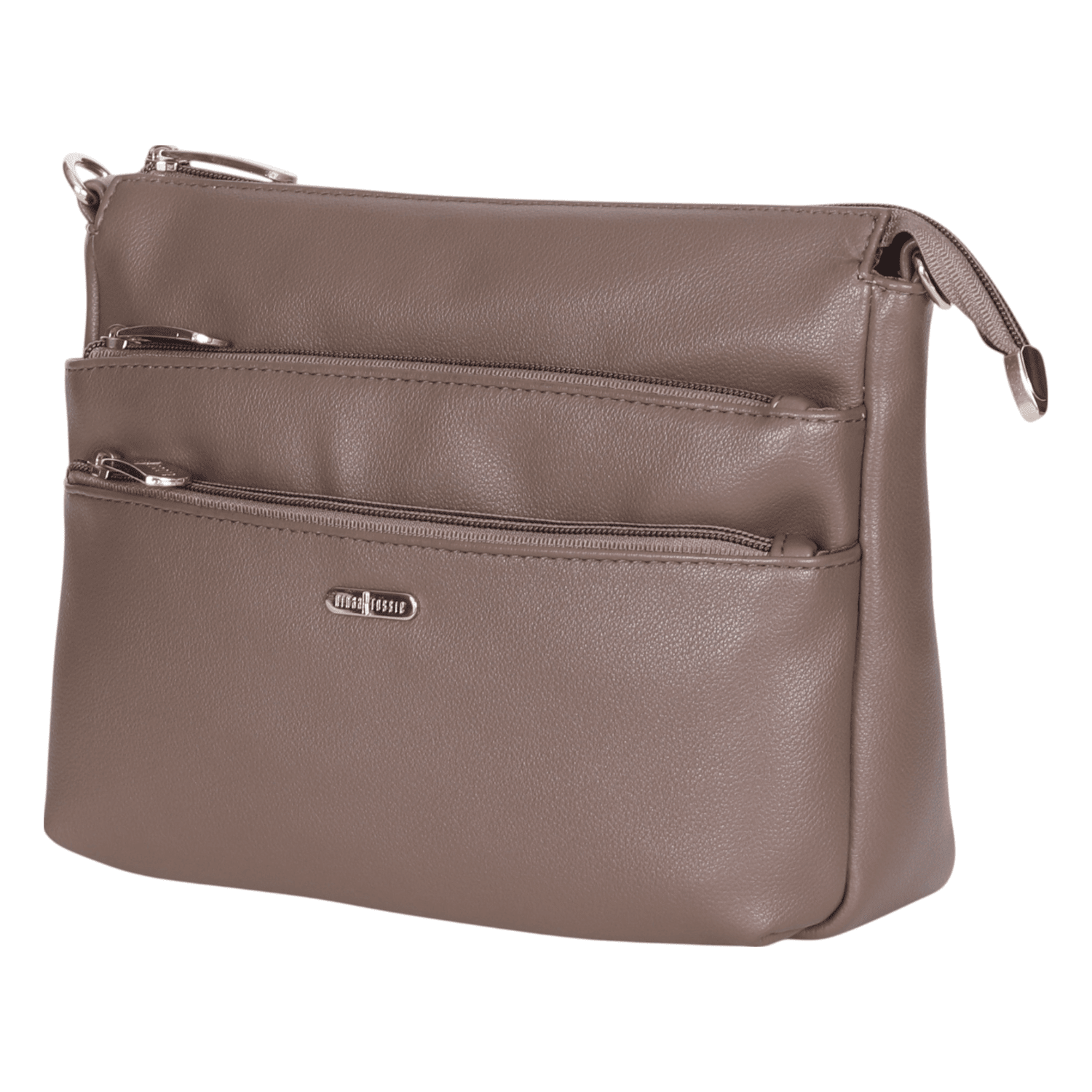 Ninaa Rossie Organized Brown Multi-Pocket Crossbody Bag with Detachable Strap