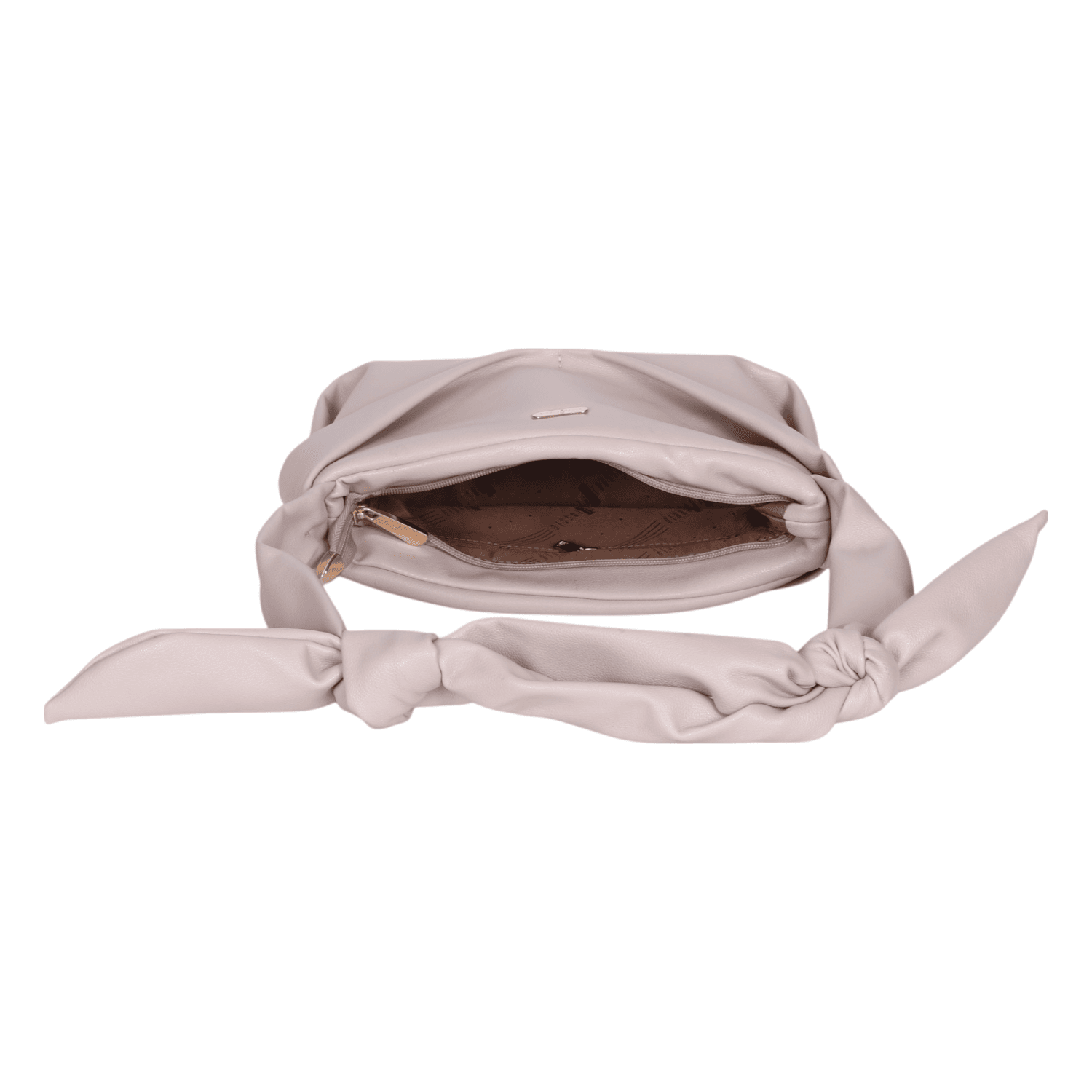 Ninaa Rossie Beige Knotted Handle Shoulder Bag