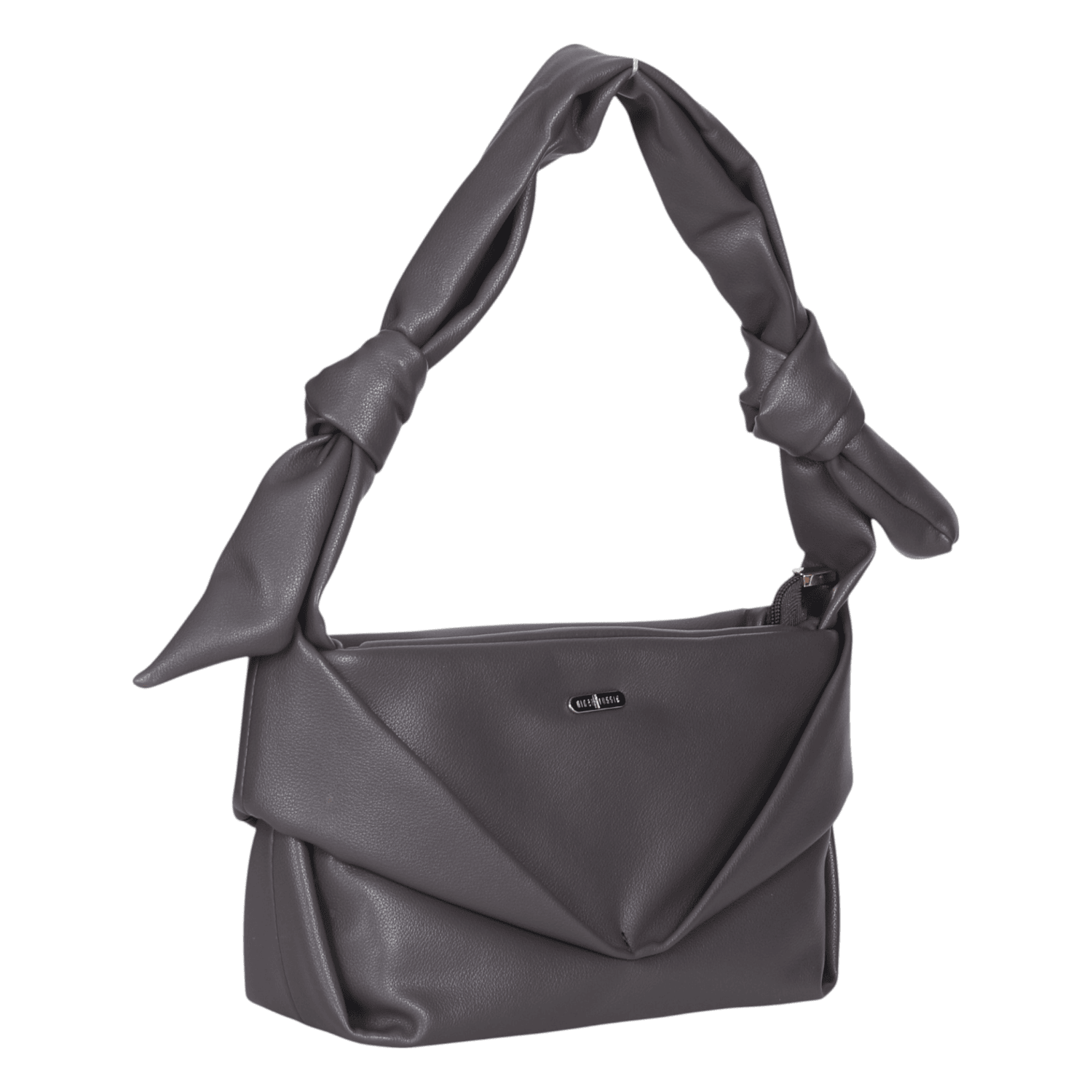 Ninaa Rossie Grey Knotted Handle Shoulder Bag