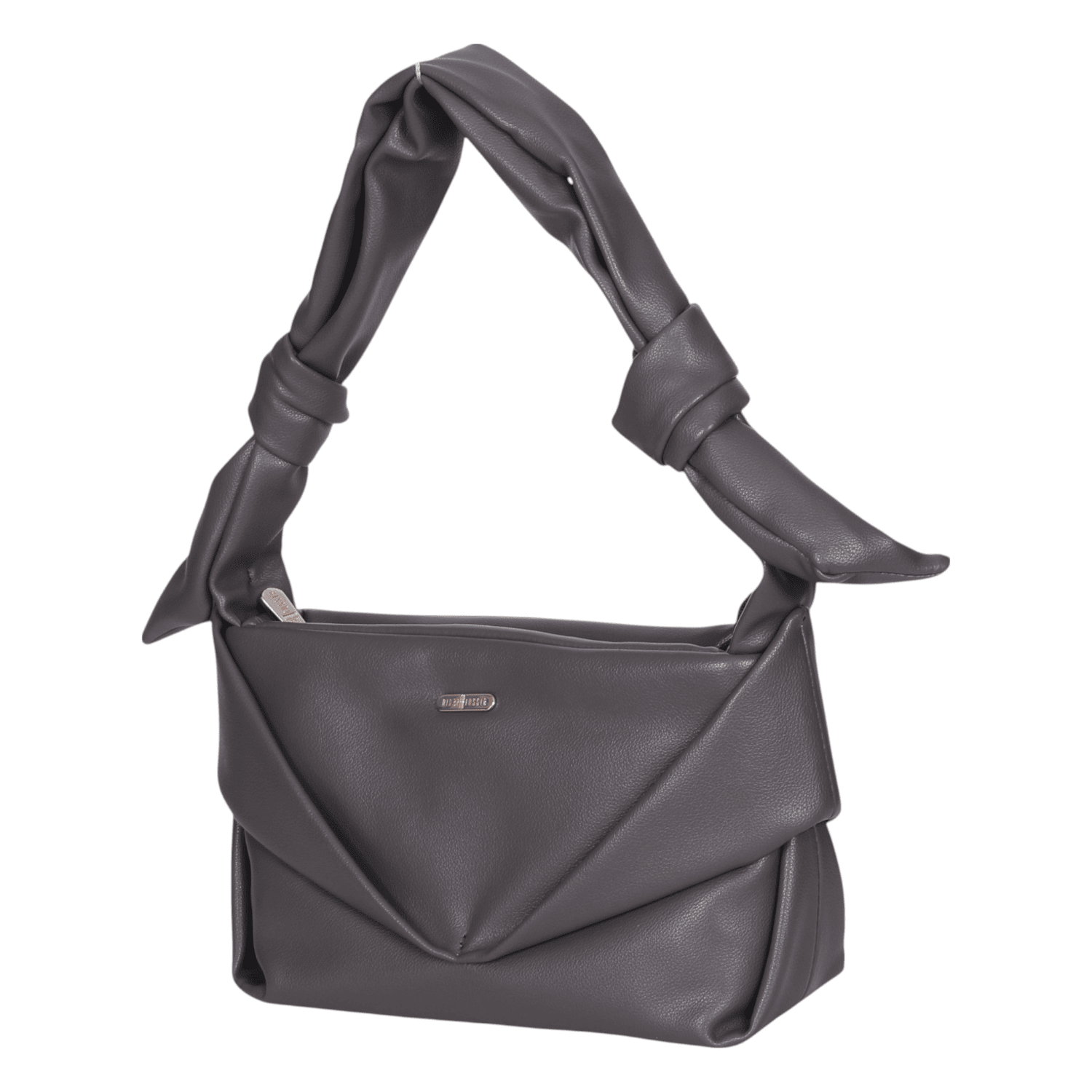 Ninaa Rossie Grey Knotted Handle Shoulder Bag