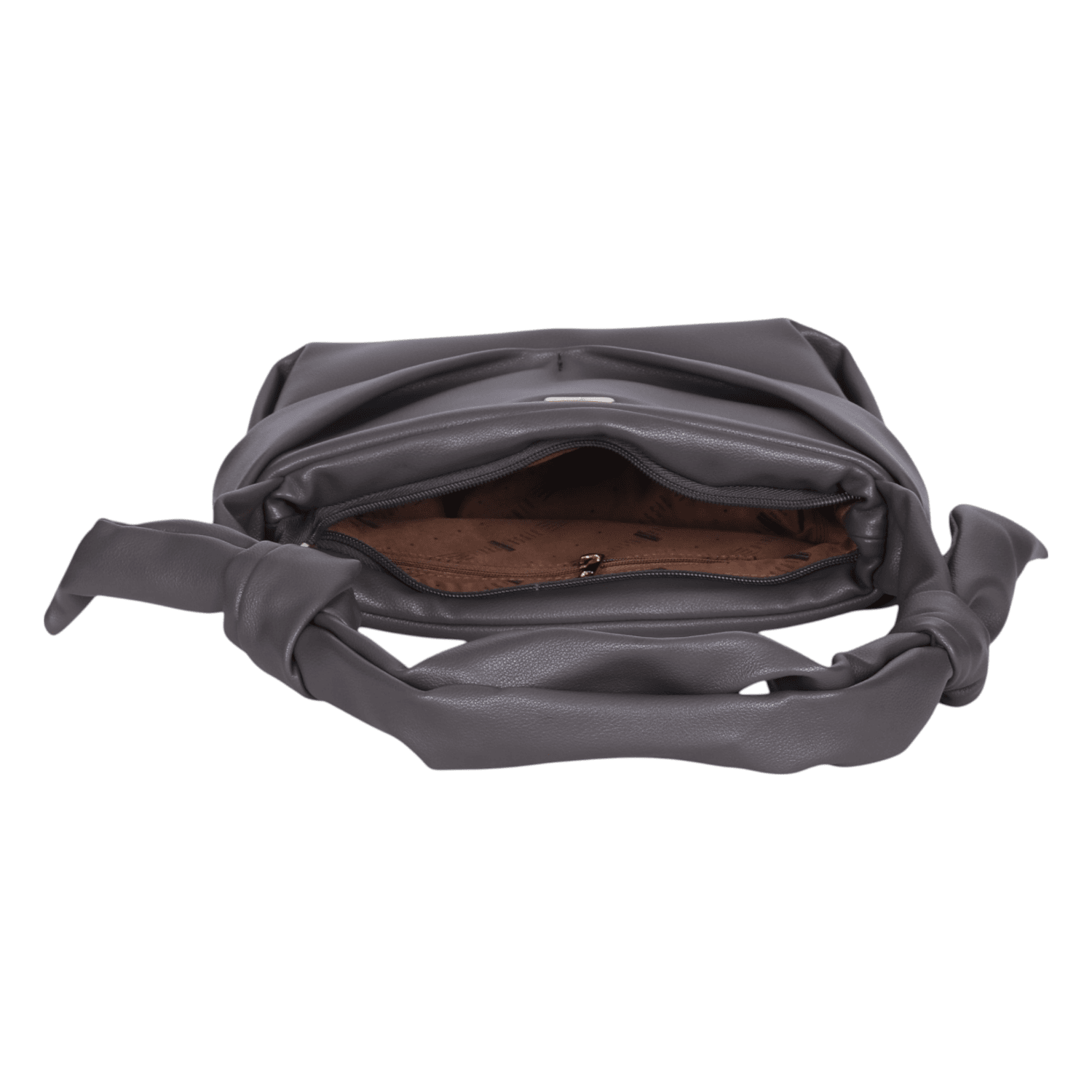 Ninaa Rossie Grey Knotted Handle Shoulder Bag