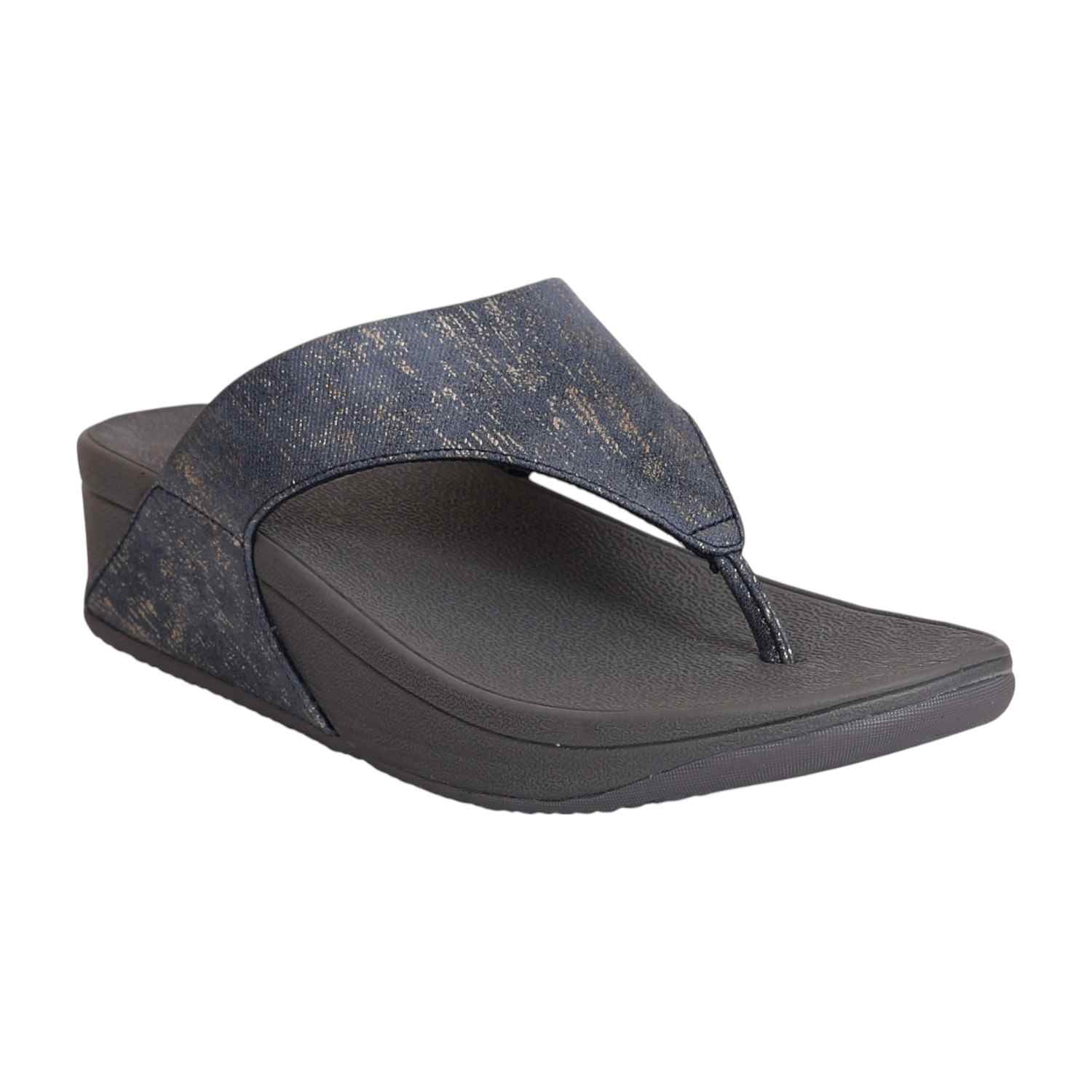 Women Navy Blue Wedge Sandals
