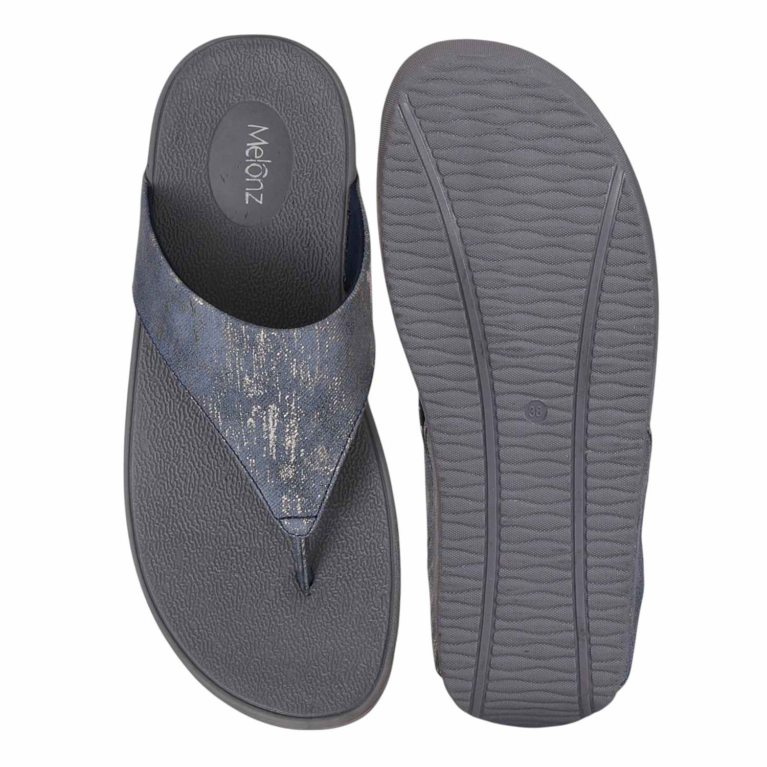 Women Navy Blue Wedge Sandals