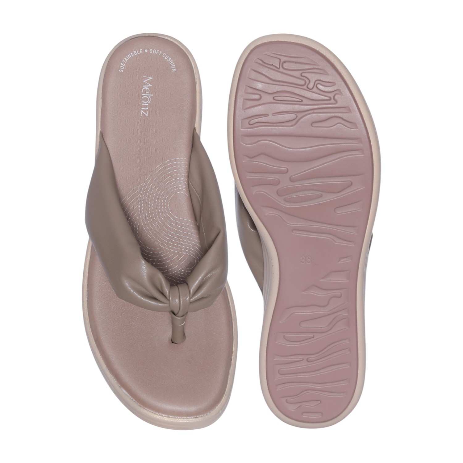 Women's Taupe Cushioned Platform Wedge Sandals