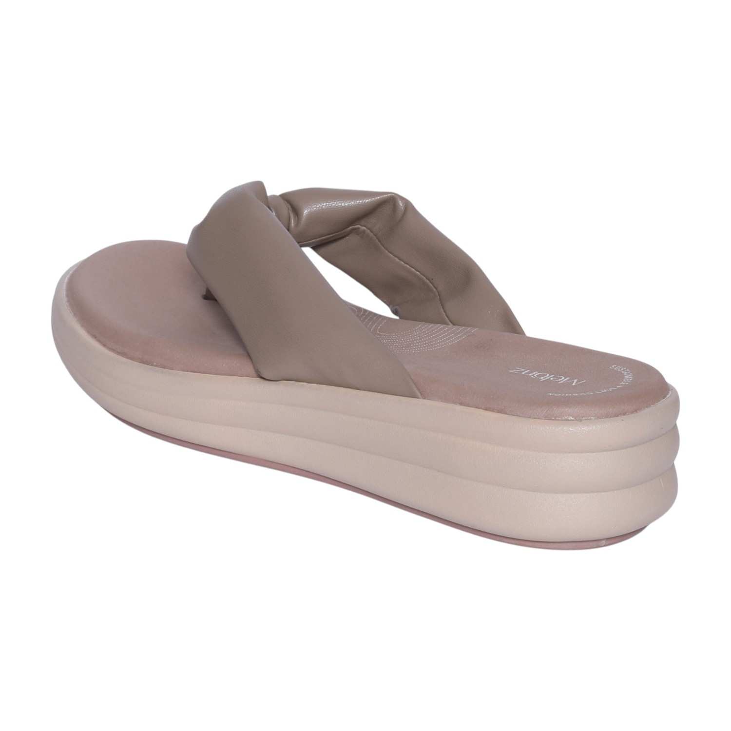 Women's Taupe Cushioned Platform Wedge Sandals