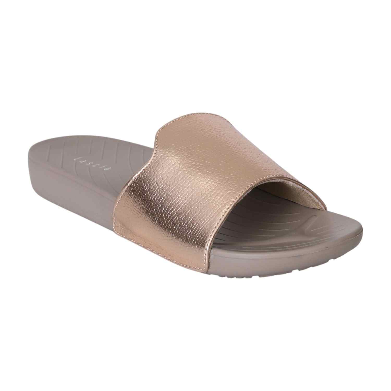Rose Gold Luxe Comfort Slides for Women
