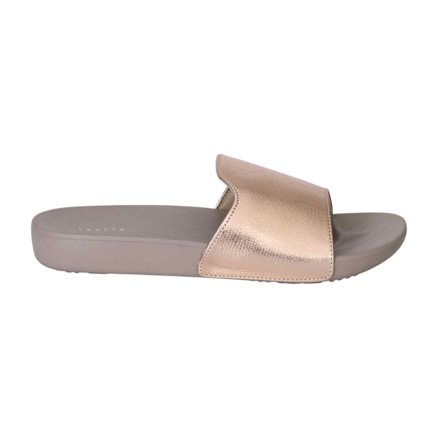 Rose Gold Luxe Comfort Slides for Women