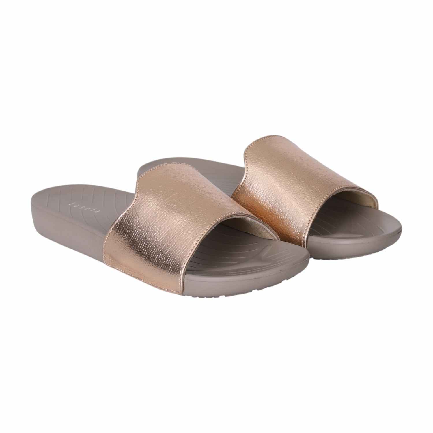 Rose Gold Luxe Comfort Slides for Women