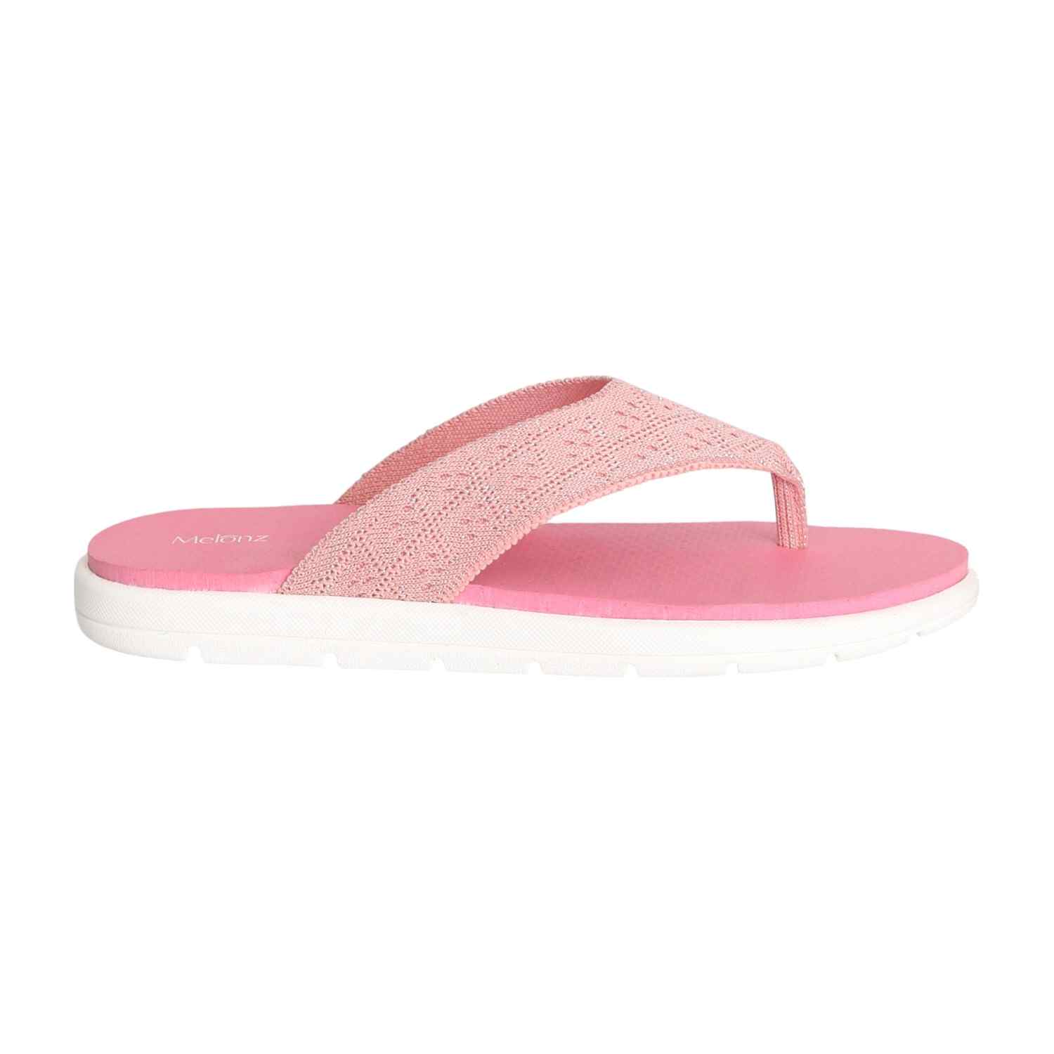 Women Peach Knit Comfort Thongs