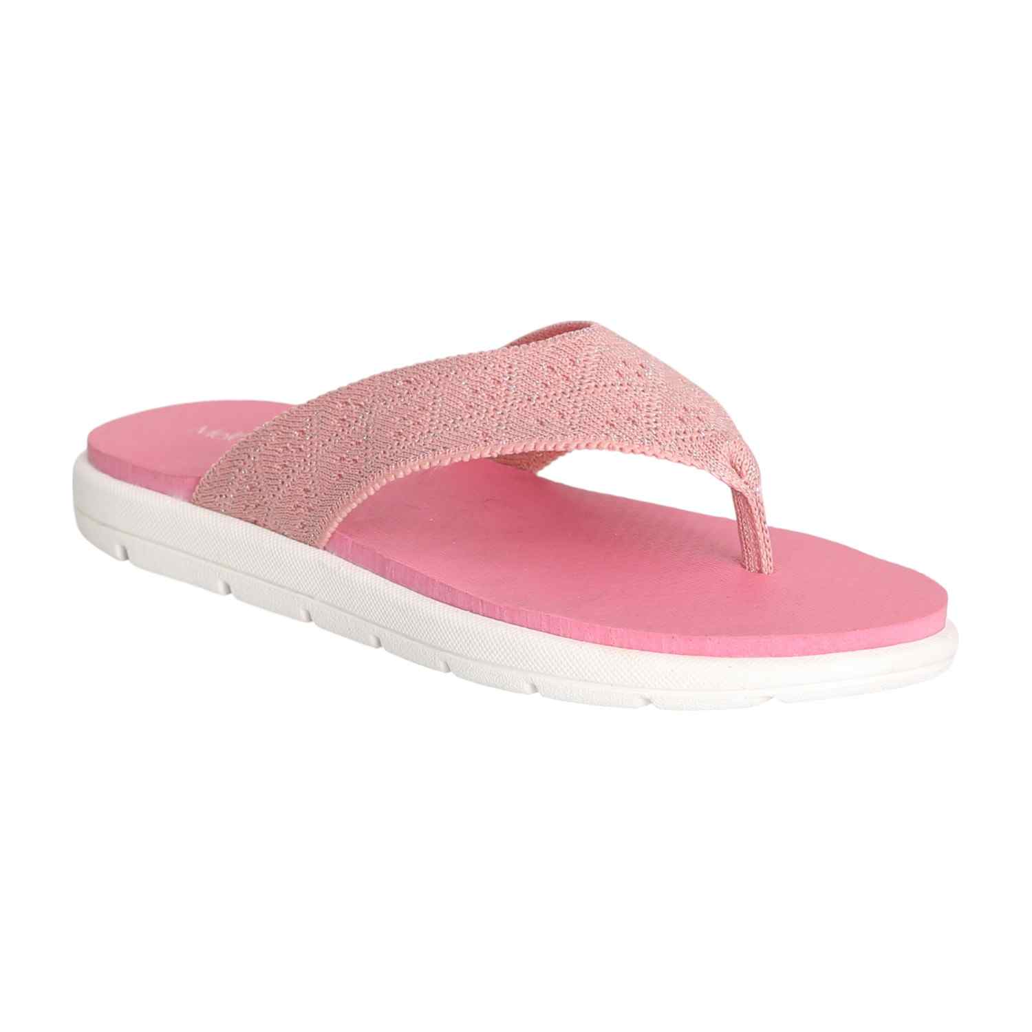 Women Peach Knit Comfort Thongs