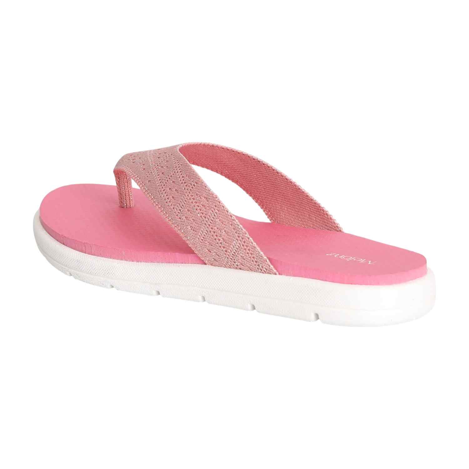 Women Peach Knit Comfort Thongs